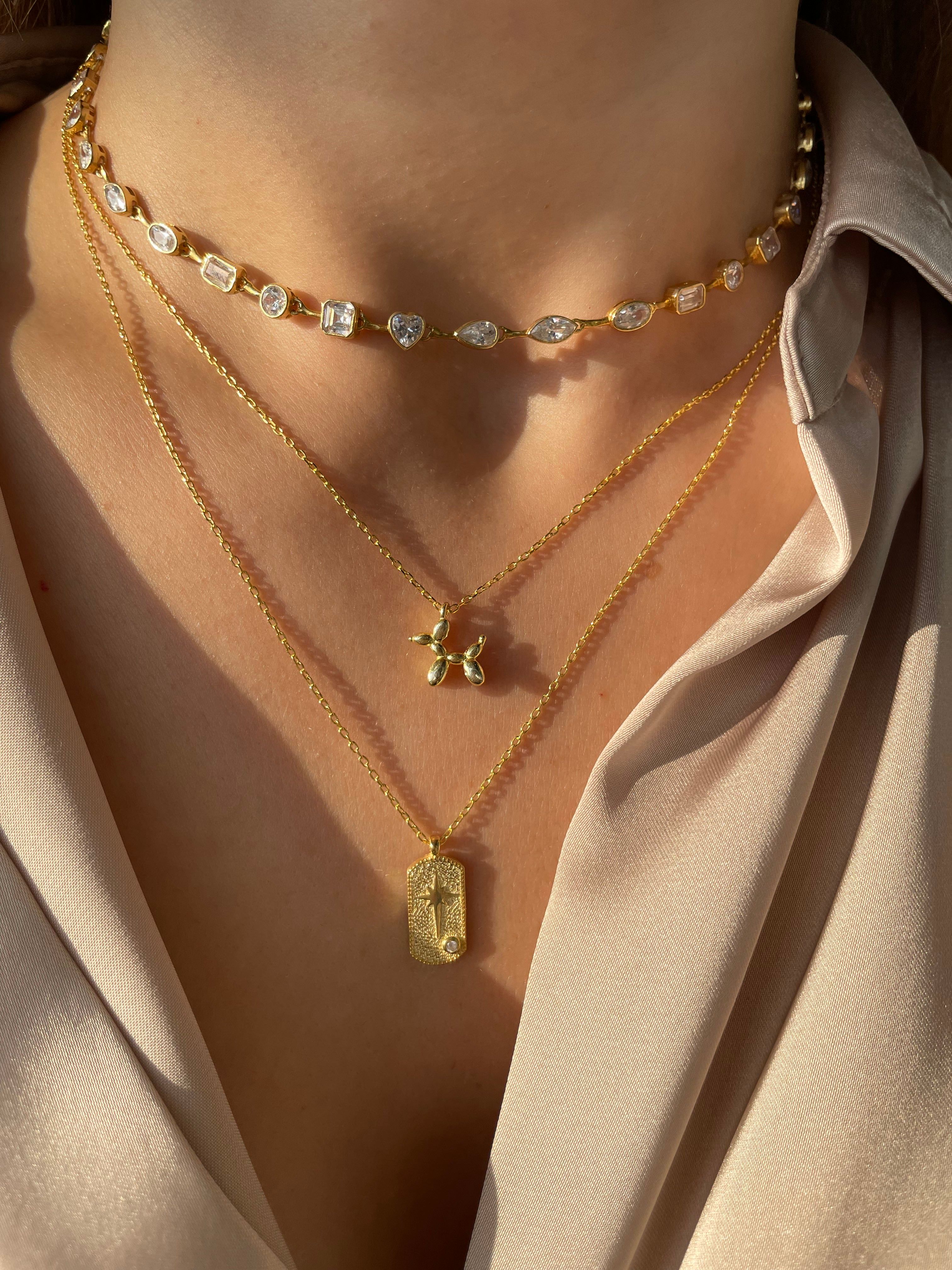 925 Gümüş | Karma Taşlı Choker Kolye