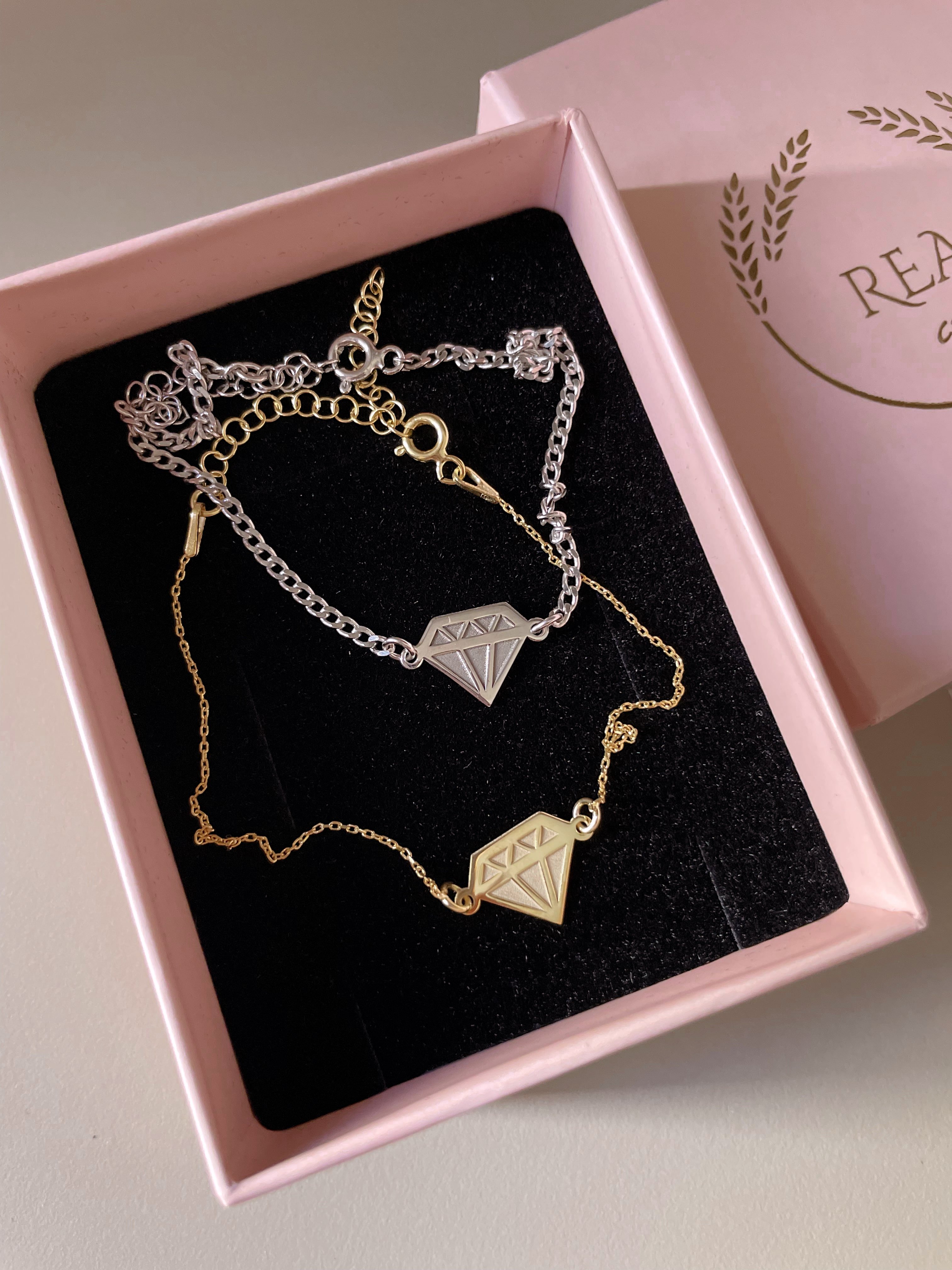 925 Gümüş | Diamond Çift Bilekliği 