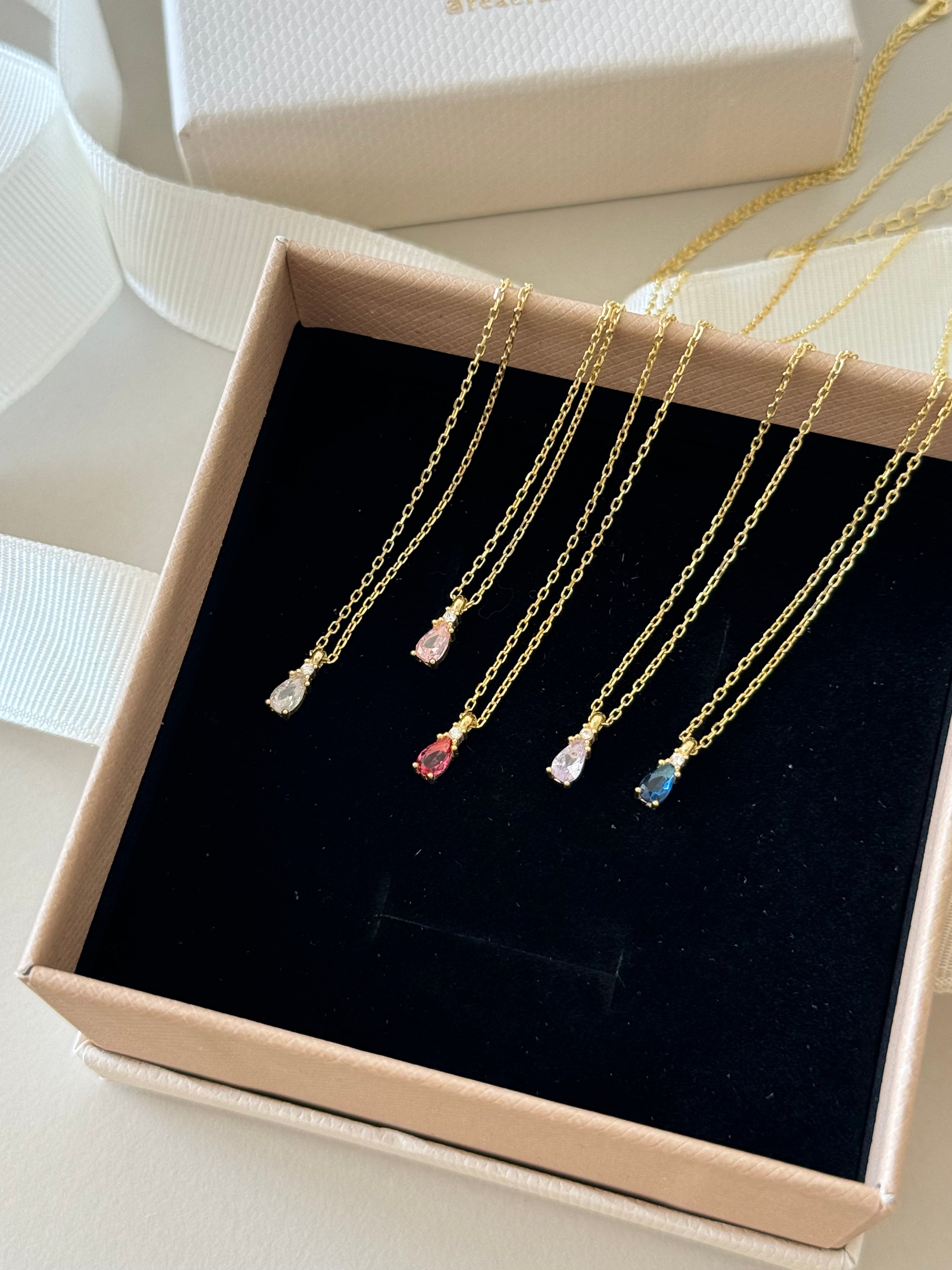 925 Gümüş | Mini Su Damlası Kolye
