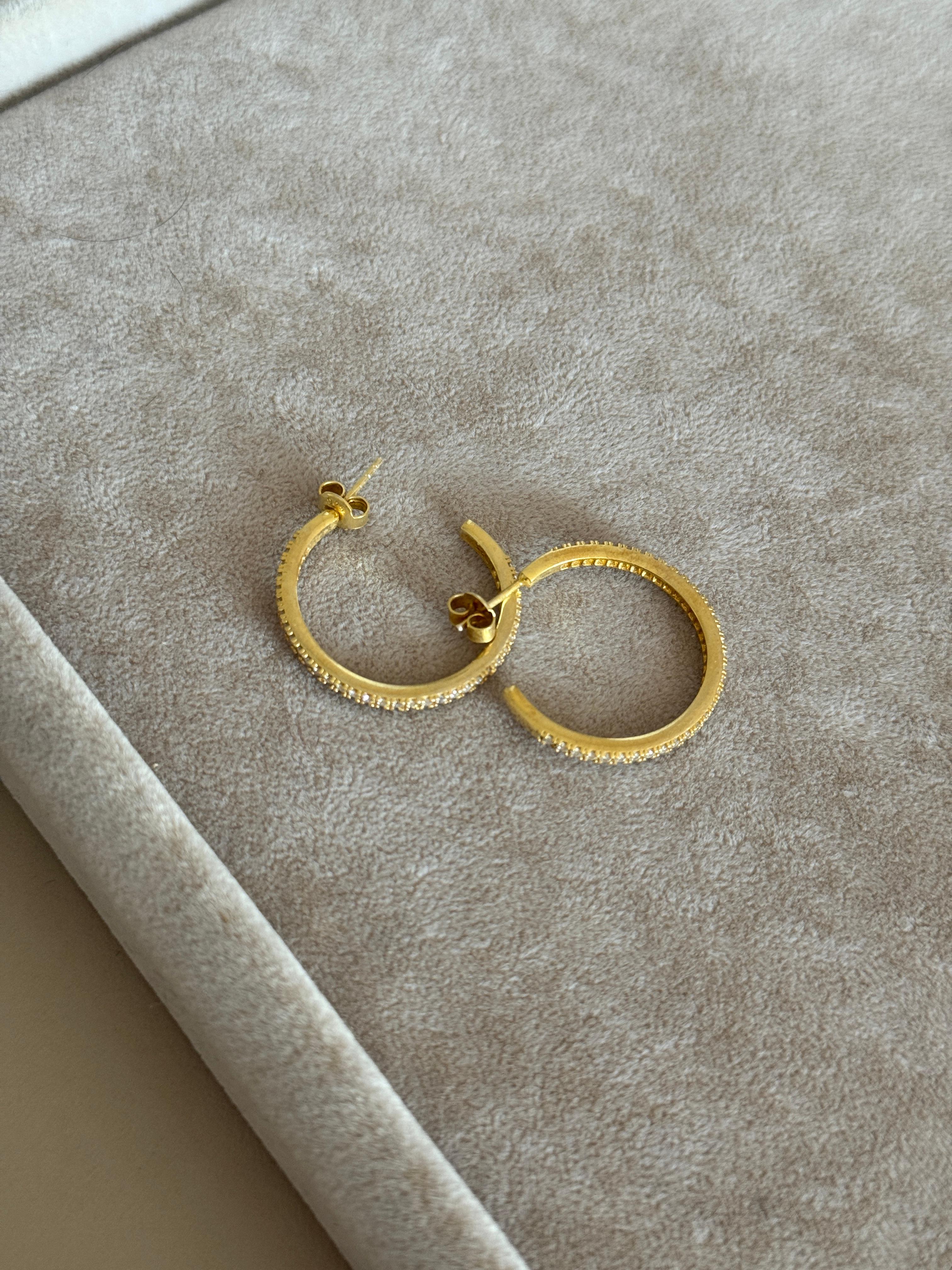925 Gümüş | 2.5 cm Suyolu Halka Küpe