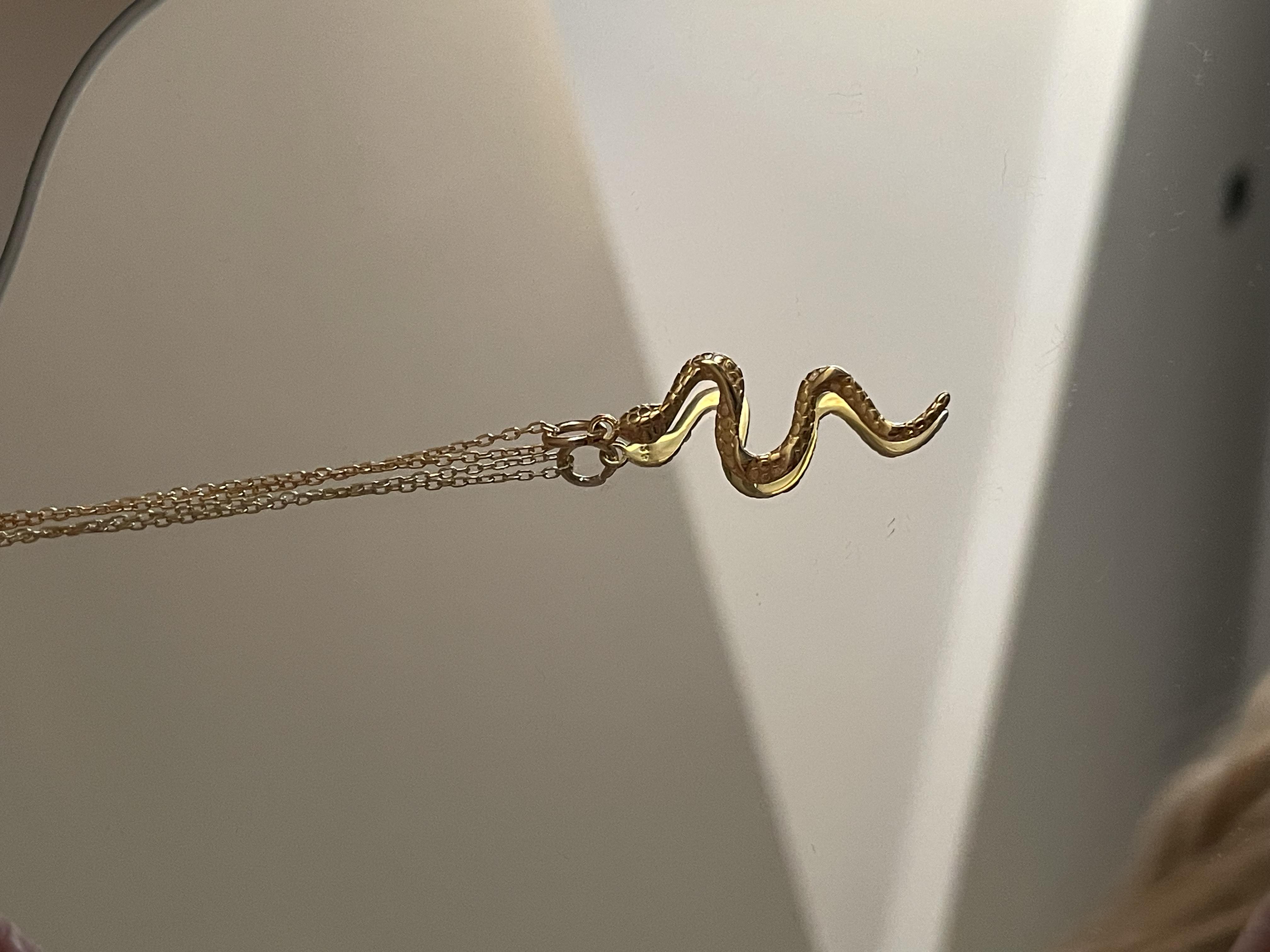 925 Gümüş | Taşsız Yılan Kolye