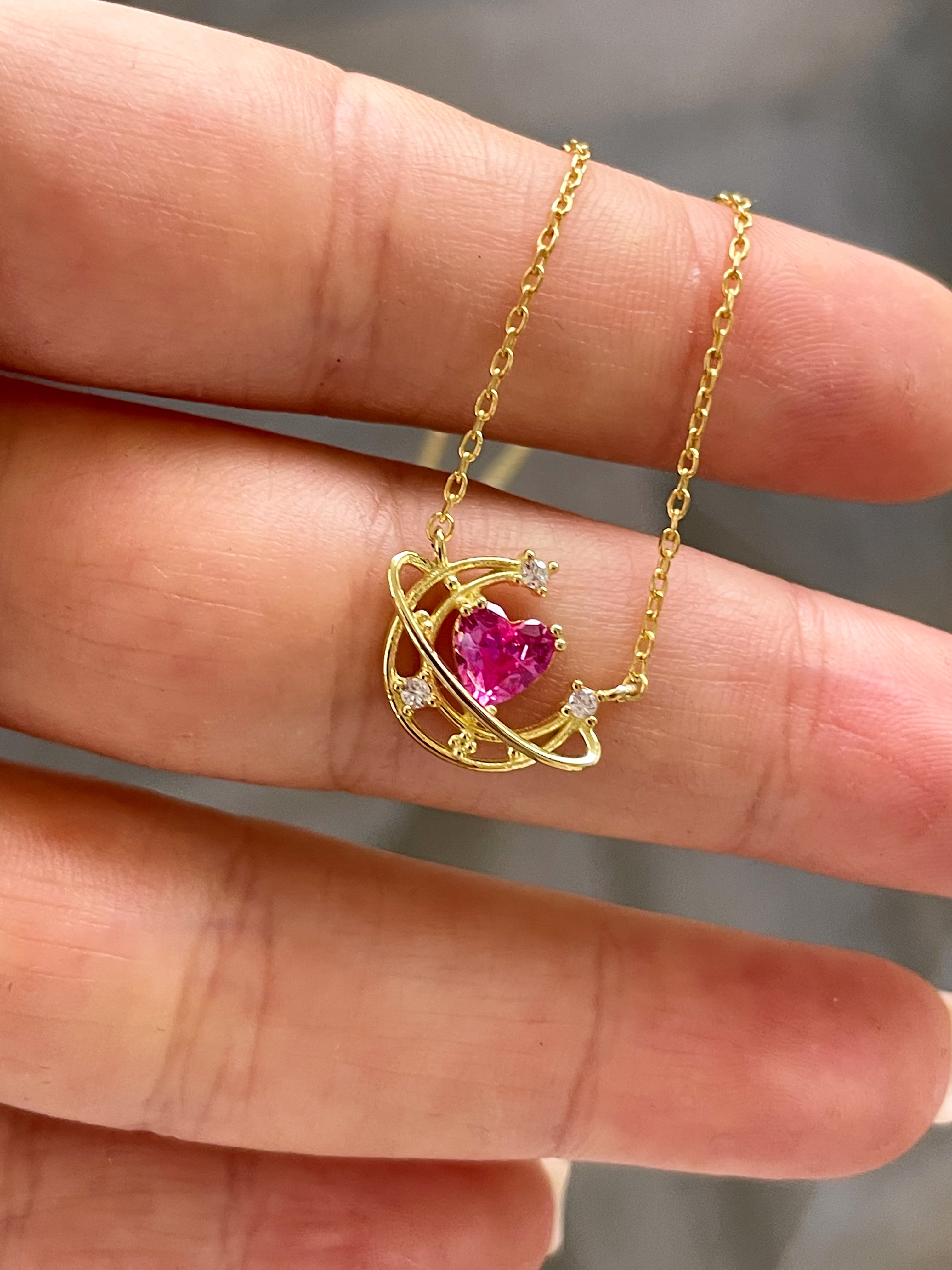 925 Gümüş | Sakura Kalp Kolye