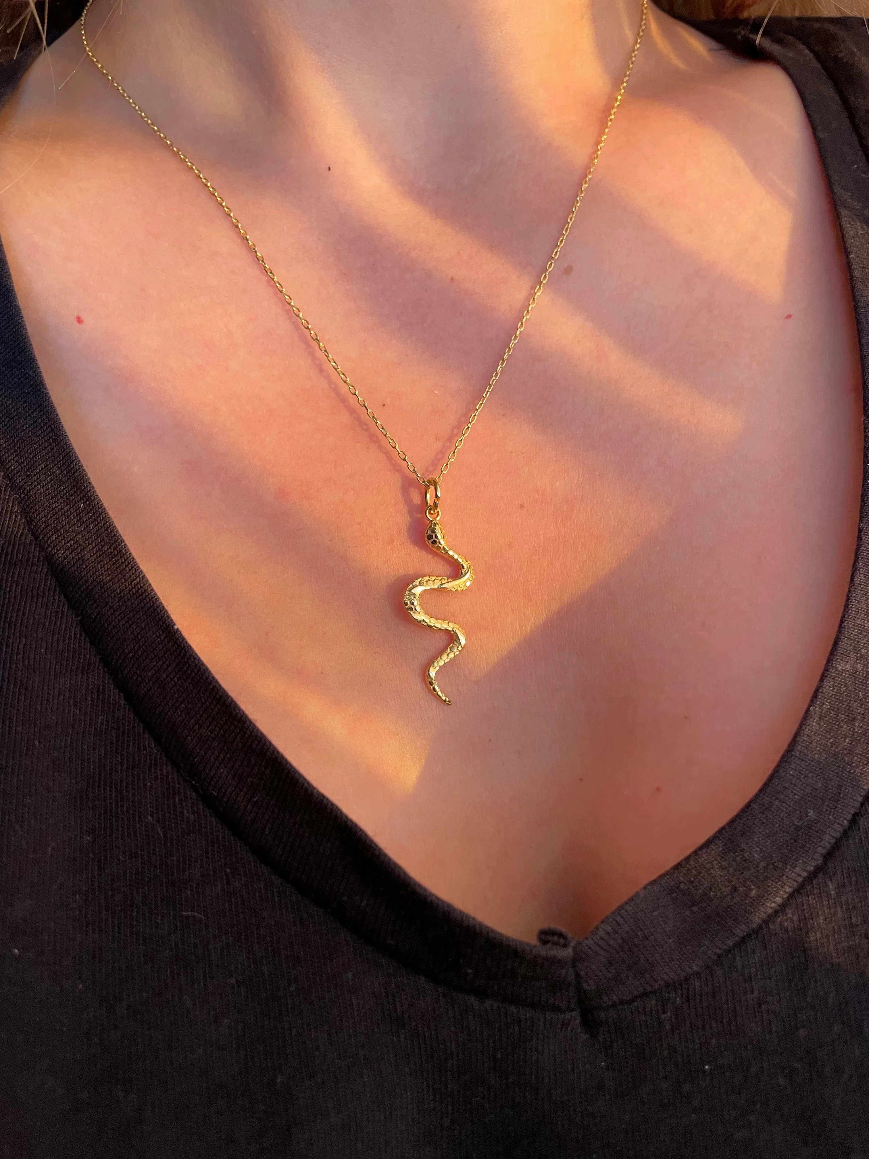 925 Gümüş | Taşsız Yılan Kolye