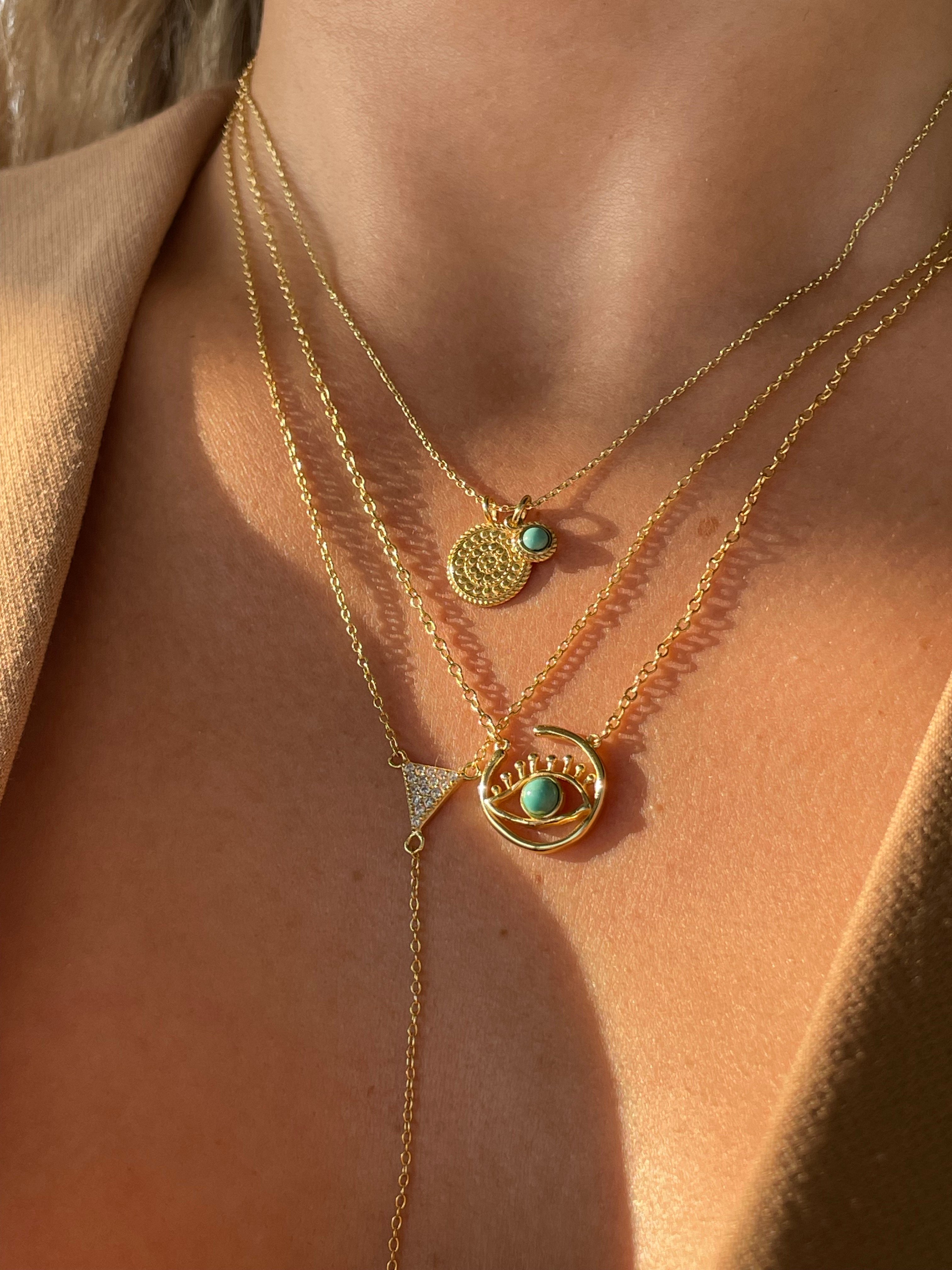 925 Gümüş | İthal ''Chakra'' Turkuaz Kolye