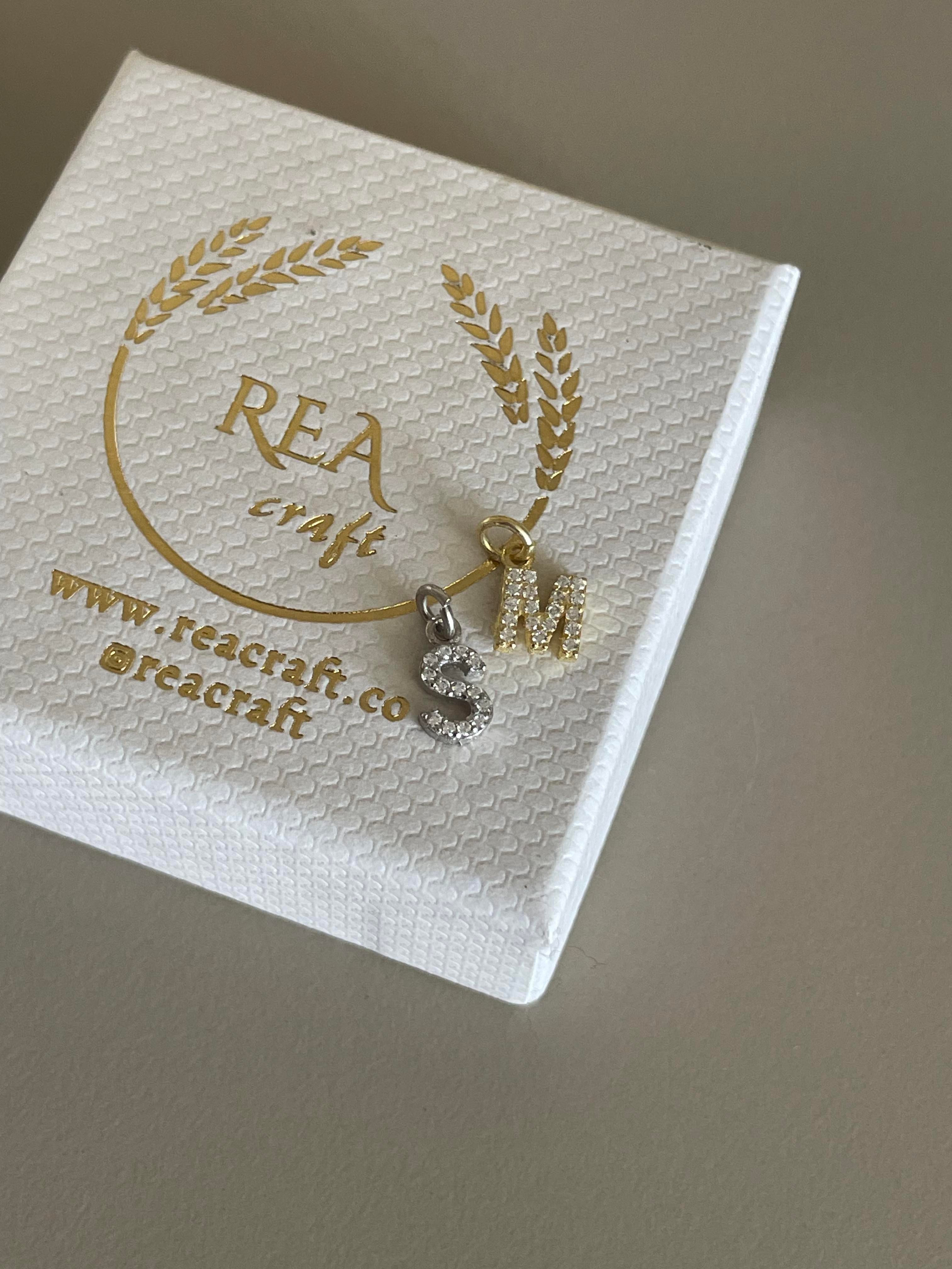  925 Ayar Gümüş | Taşlı Harf Charm