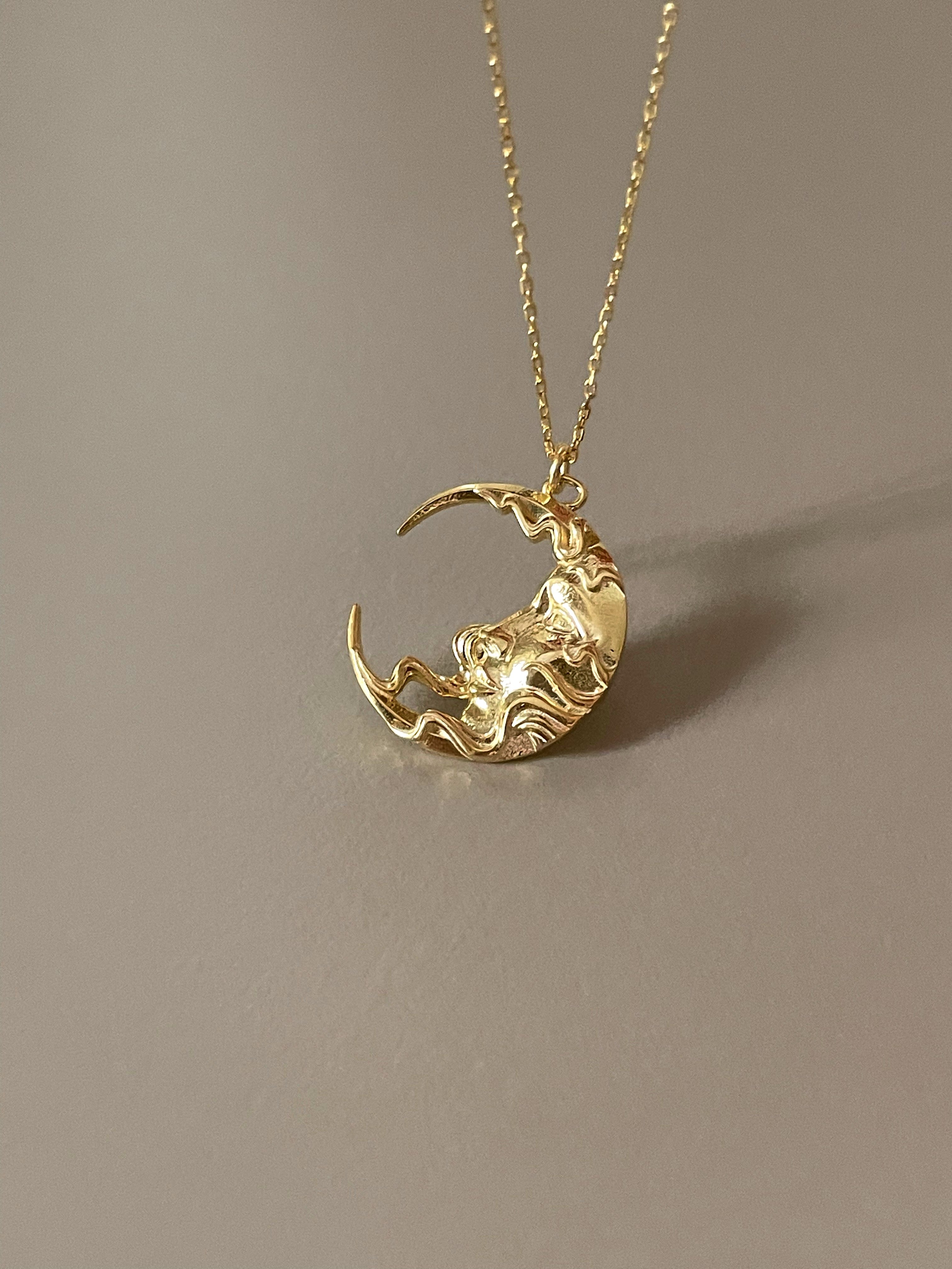 925 Gümüş | ''Wavy Moon'' Kolye