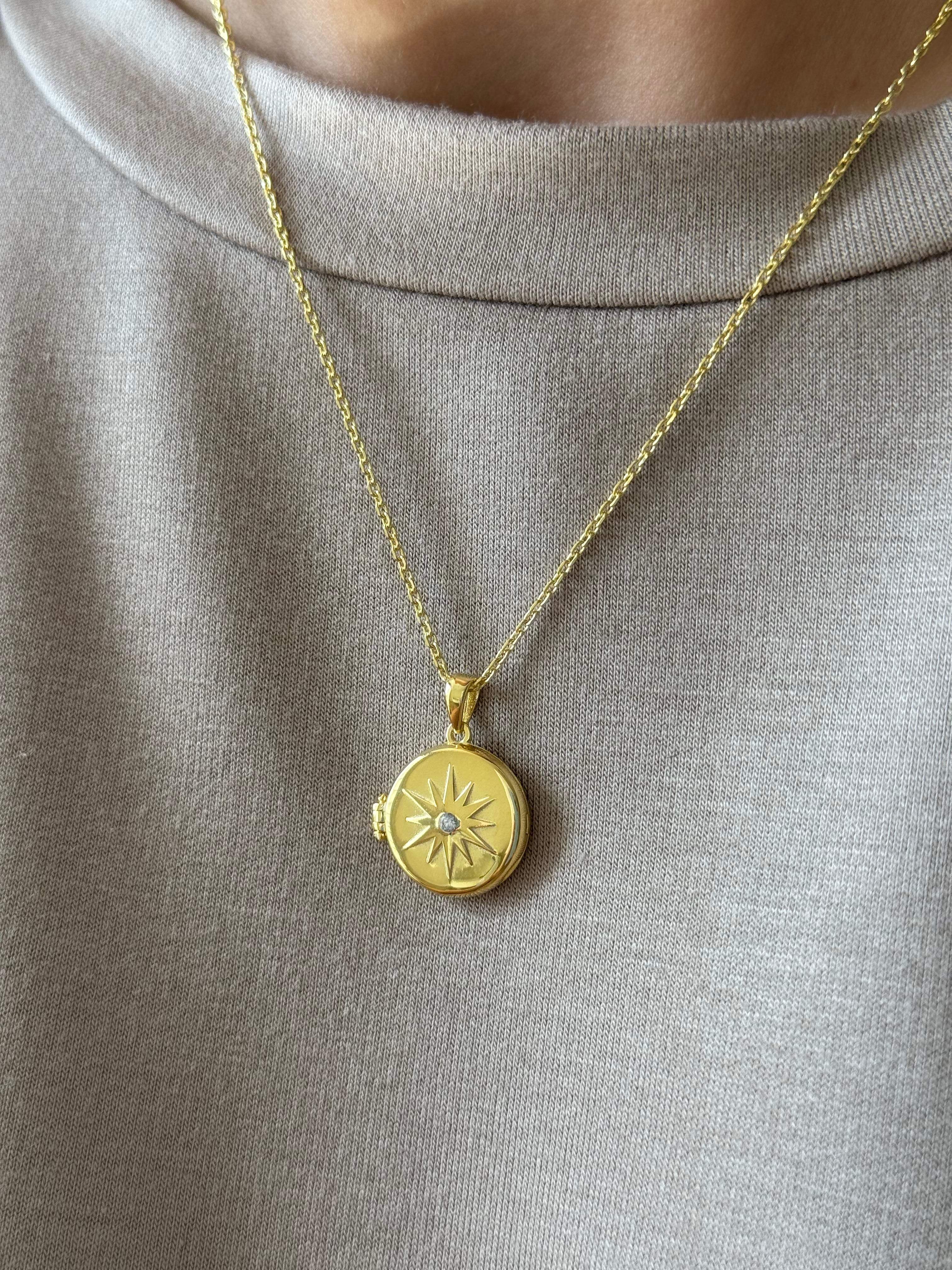 925 Gümüş | ''North Star'' Madalyon Kolye