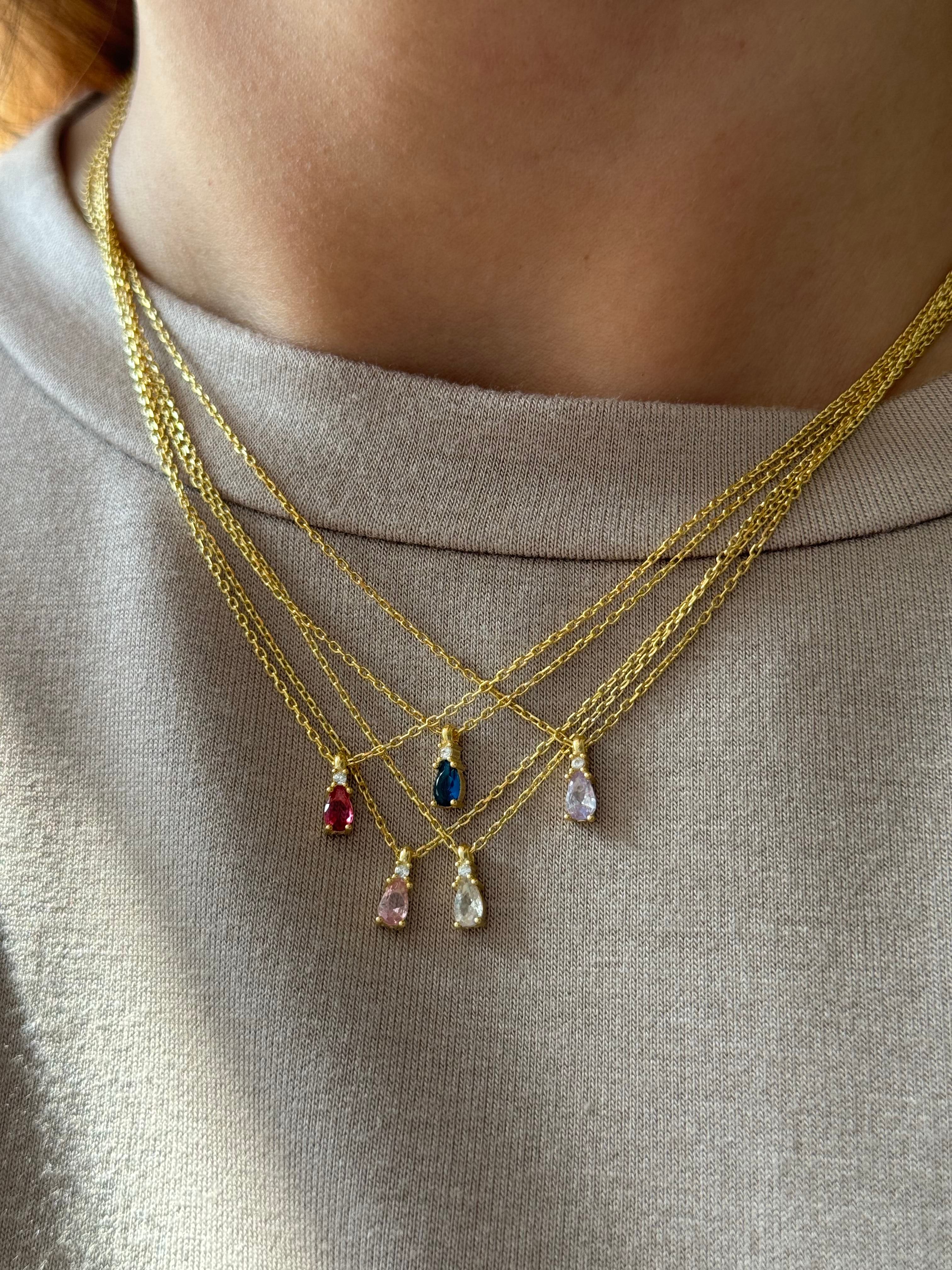 925 Gümüş | Mini Su Damlası Kolye