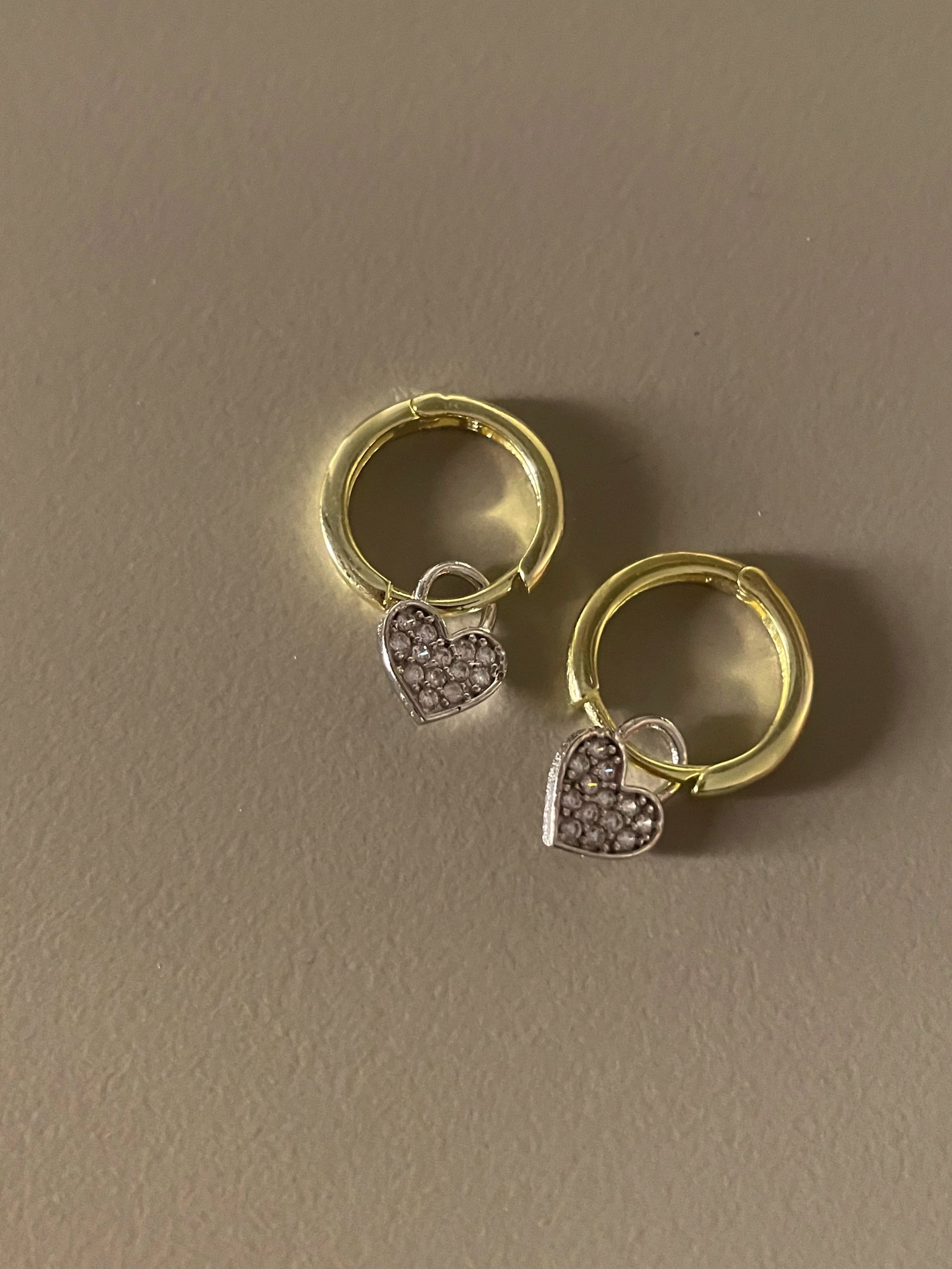 925 Gümüş | Gold/Silver Kalp Küpe