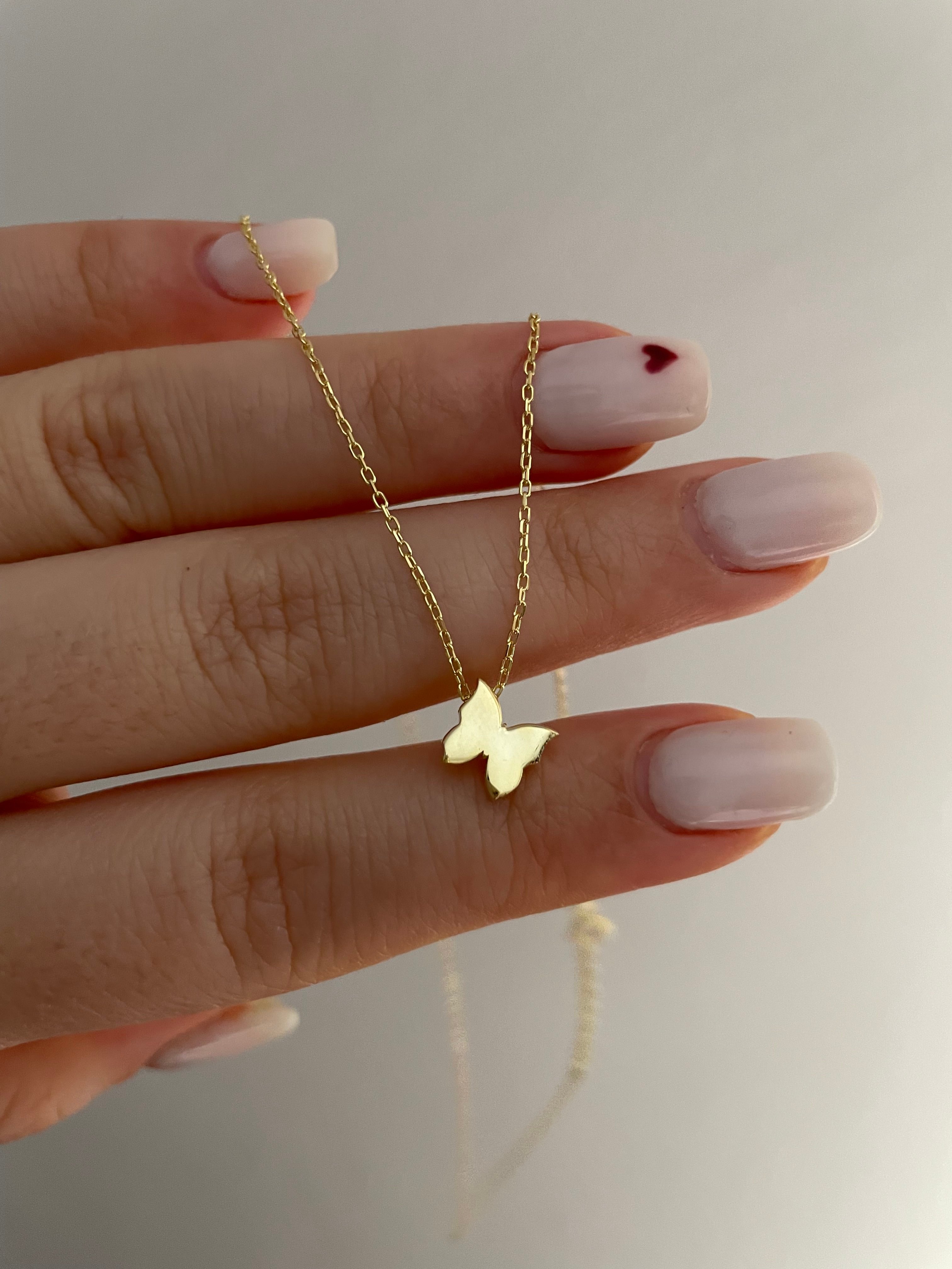 925 Gümüş | Taşsız Kelebek Charm Kolye
