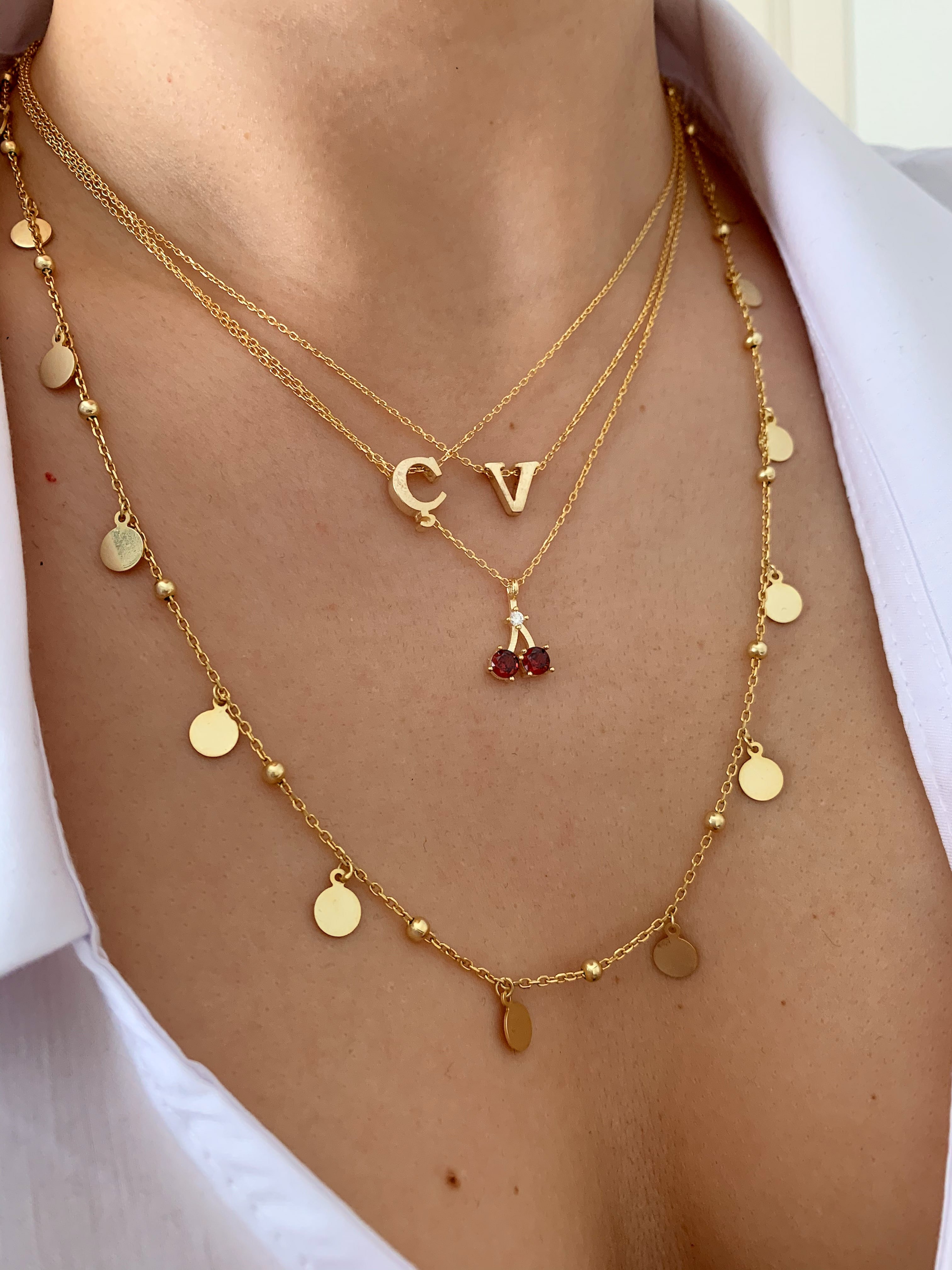 925 Gümüş | Taşsız Bold Harf Kolye
