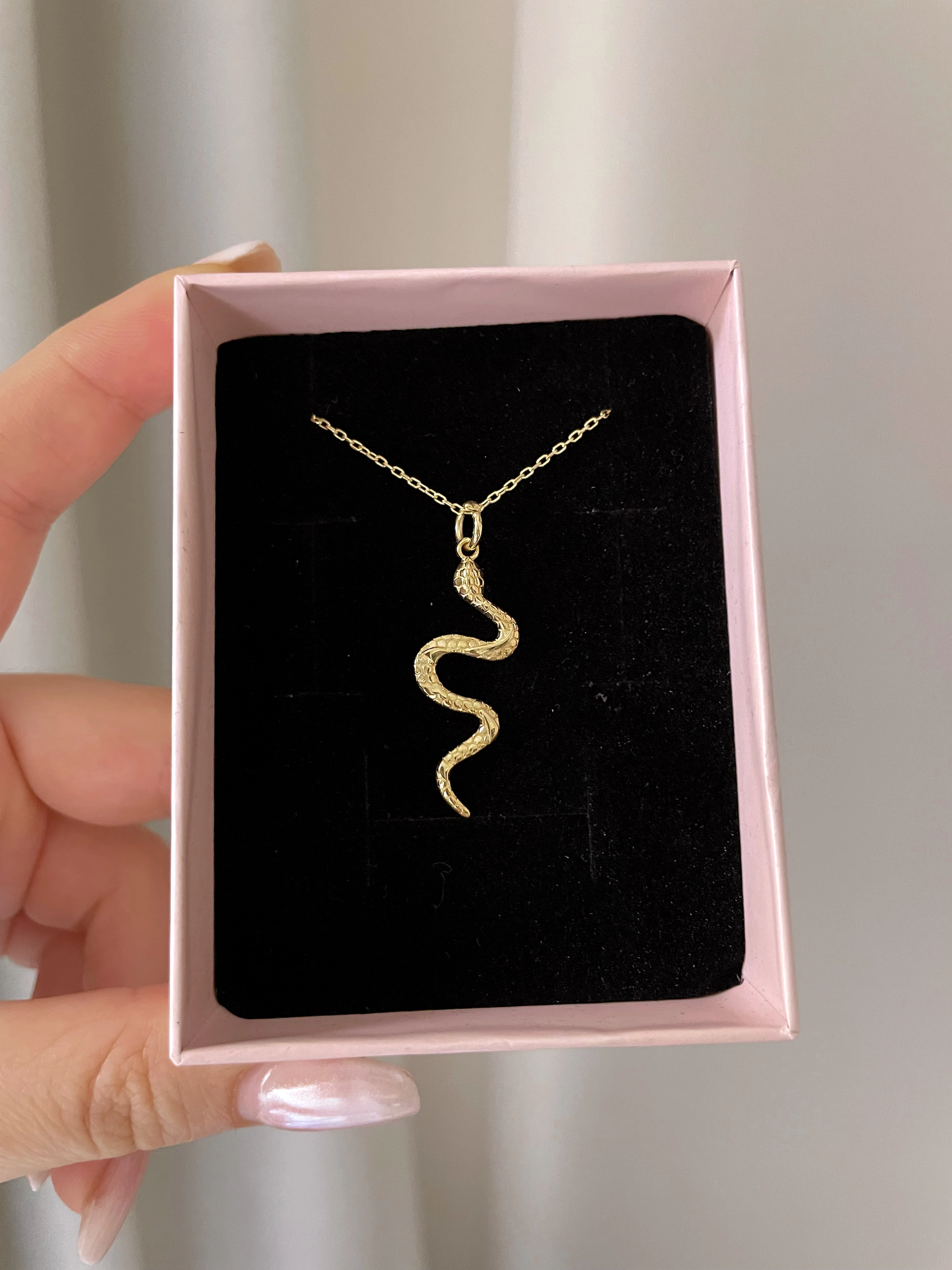 925 Gümüş | Taşsız Yılan Kolye