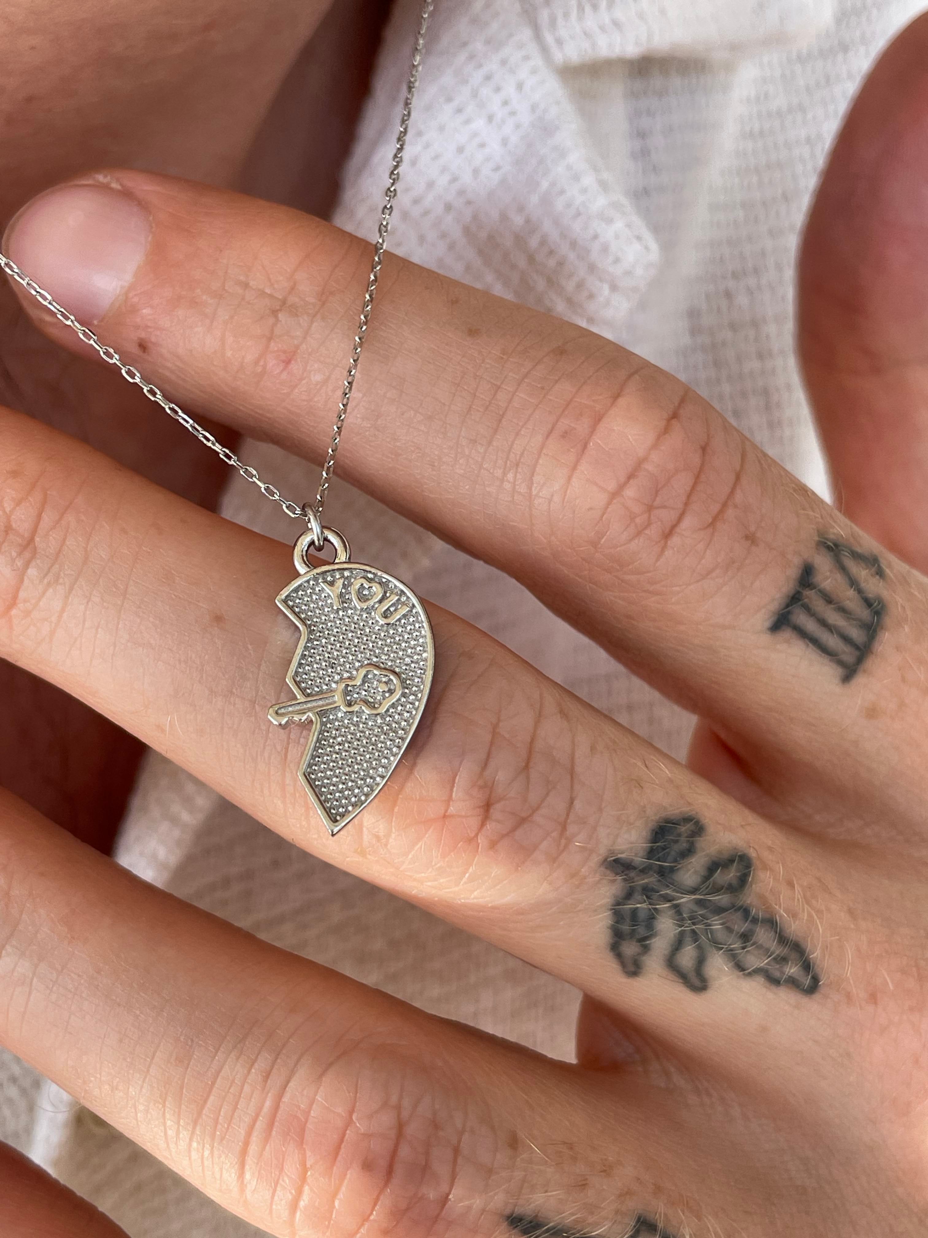 925 Gümüş | ''LOVE YOU'' Yazılı Çift Kolyesi