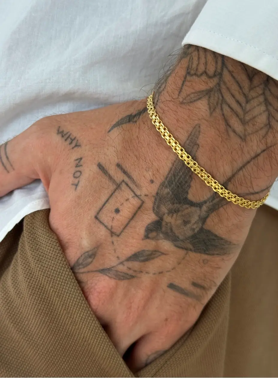 Double Link Erkek Bileklik 925 Gümüş