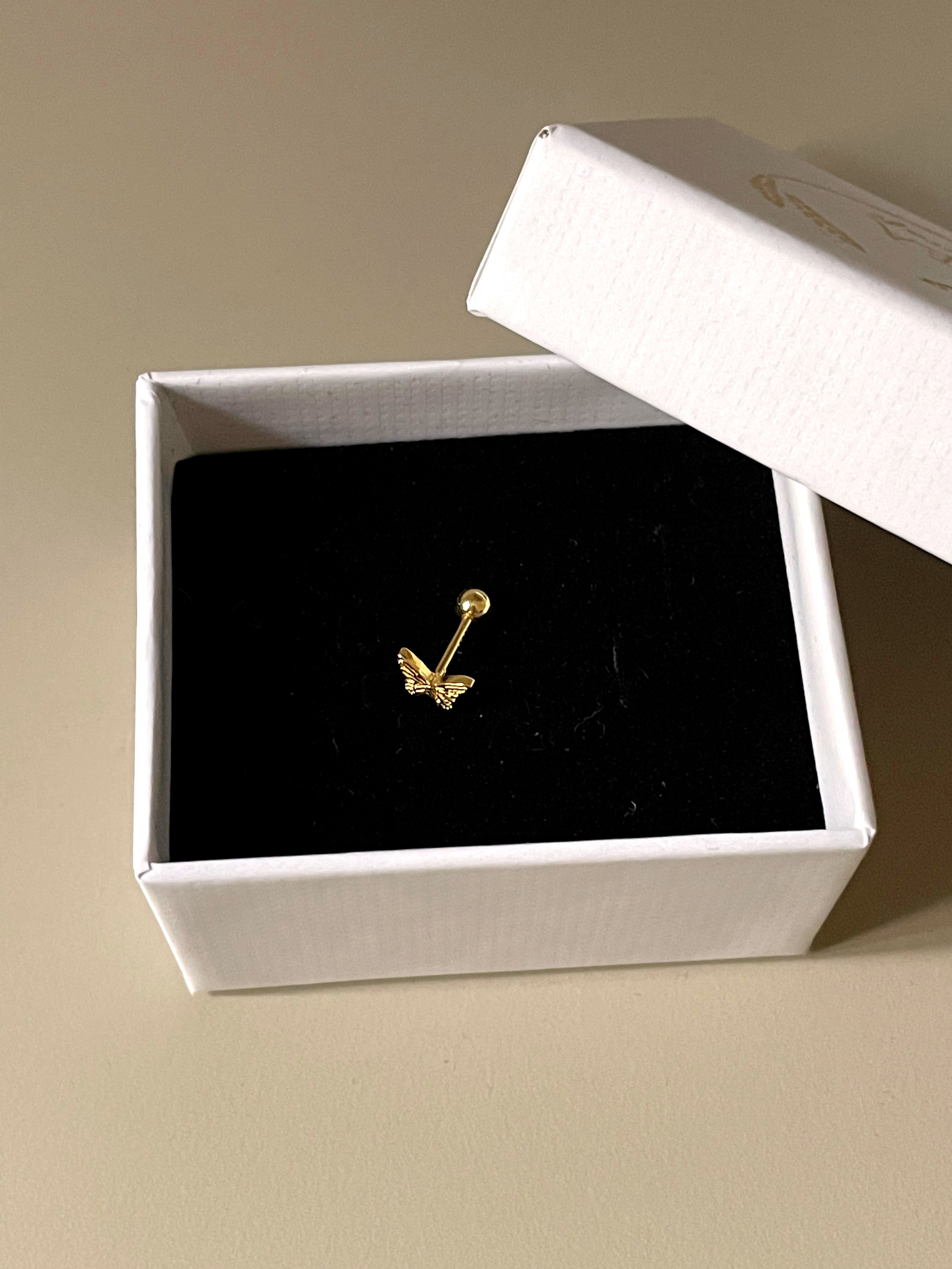 925 Gümüş | Taşsız Kelebek Piercing