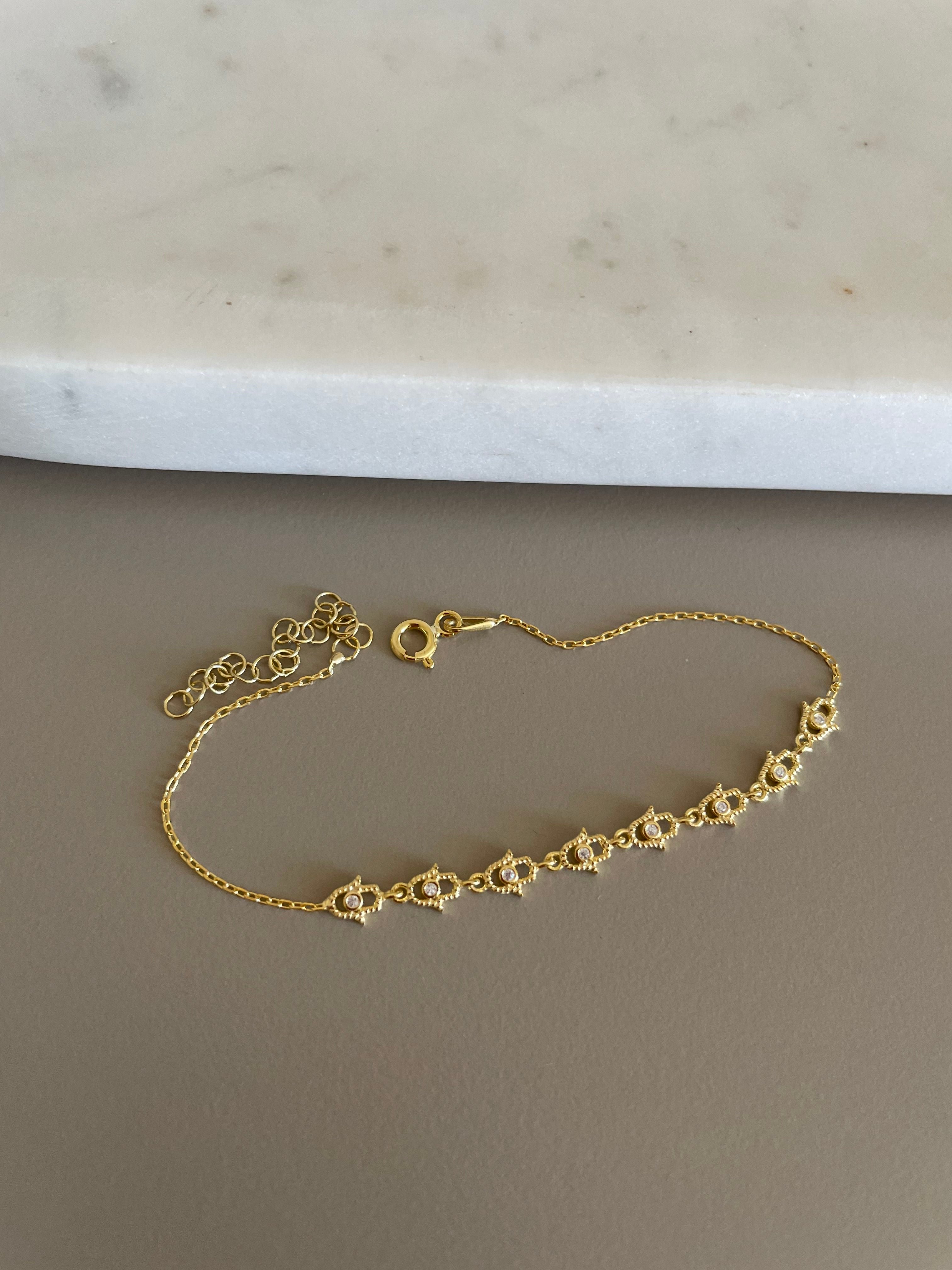 925 Gümüş | Çoklu Fatma Ana Eli Bileklik