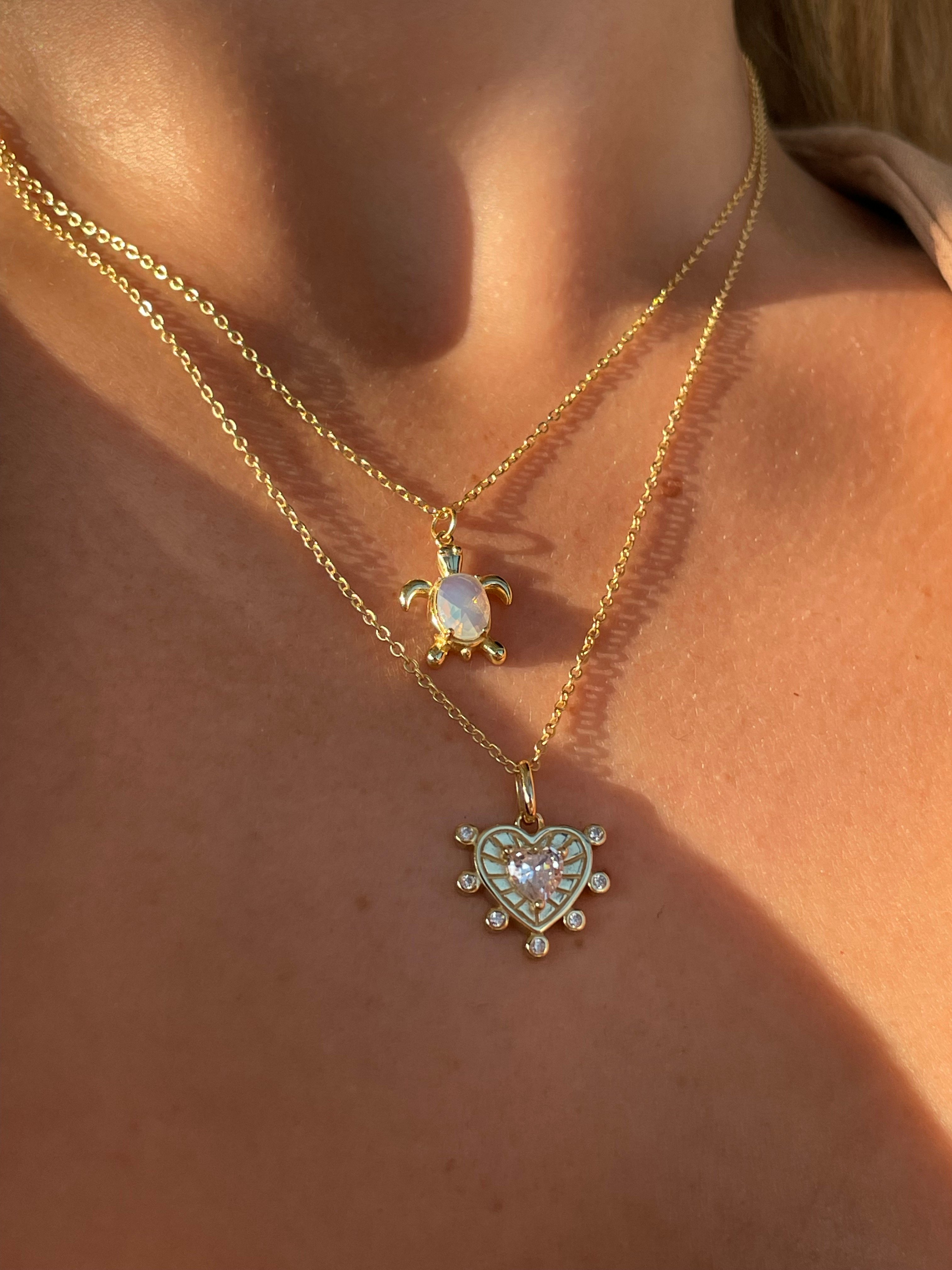 925 Gümüş | İthal ''Chakra Bloom'' Kalp Kolye