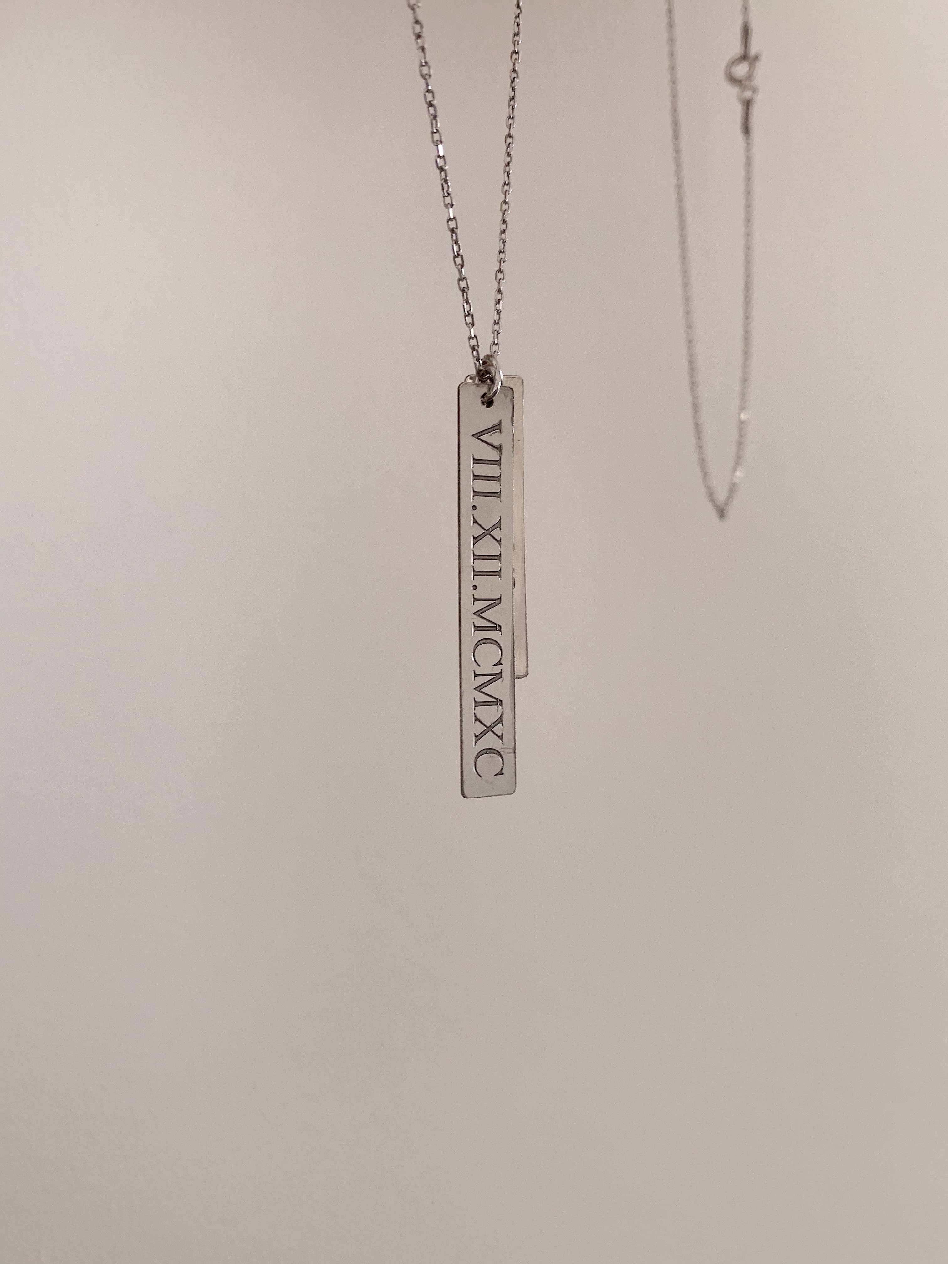 925 Gümüş | Unisex İkili Plaka Kolye/ İstediğini Yazdır