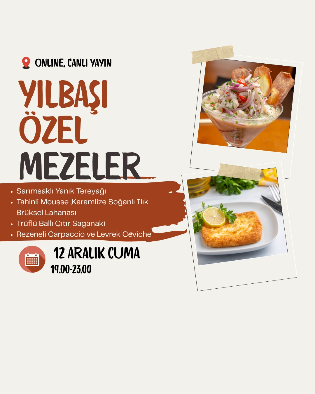Online Canlı Atölye: Yılbaşı Özel Atölye / Mezeler