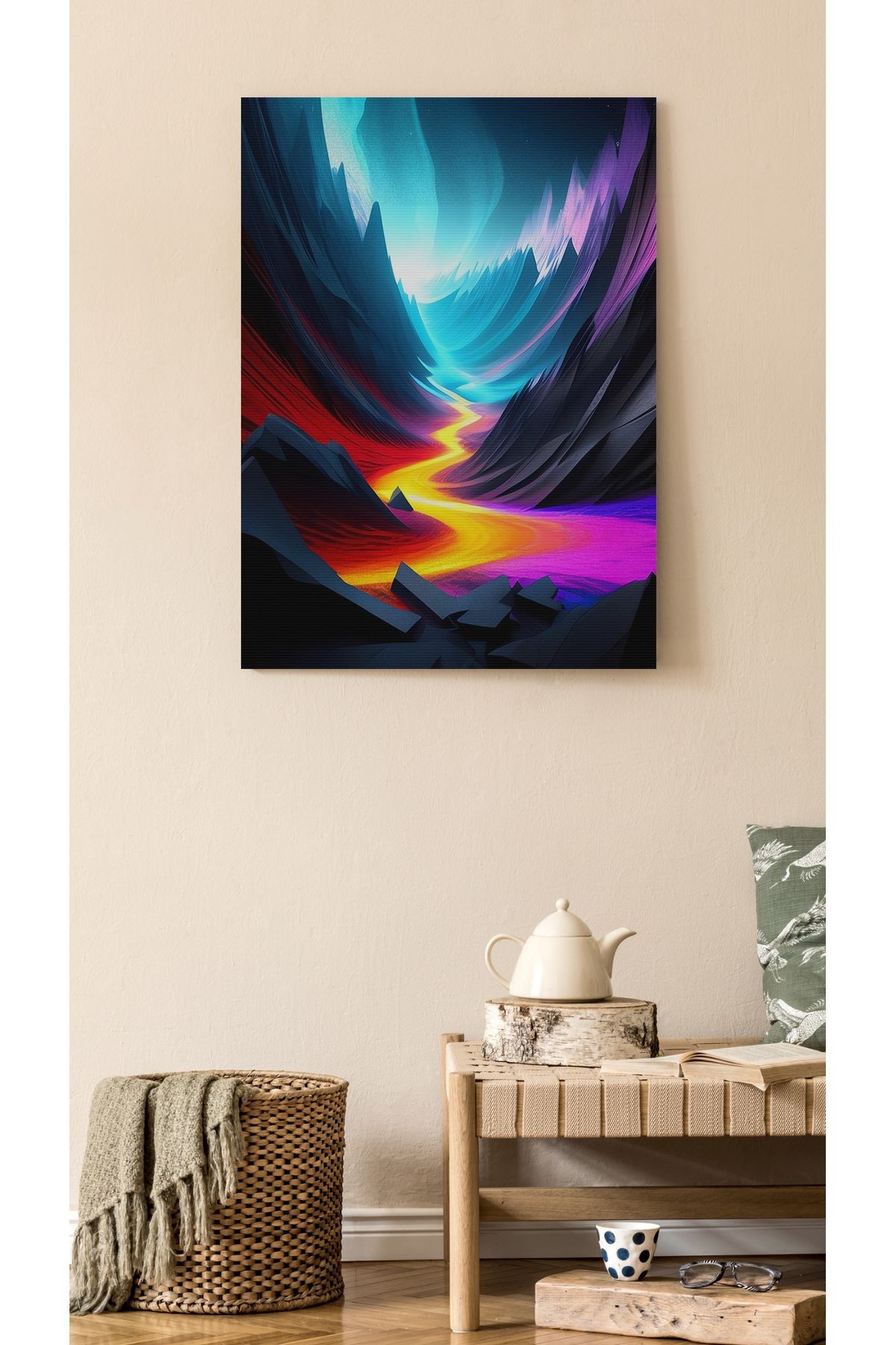Kanvas Tablo Mixed Color Vadi Desenli Modern Tablo