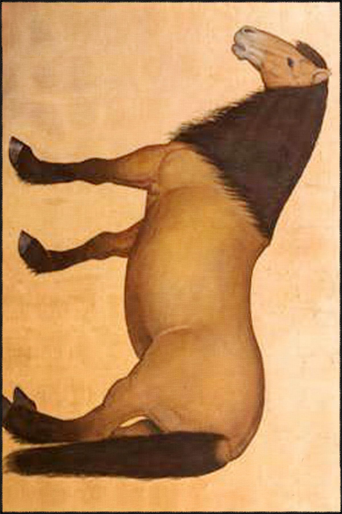 Animal Kahverengi Tonlarda Horse Desenli Dekoratif Halı miravip732