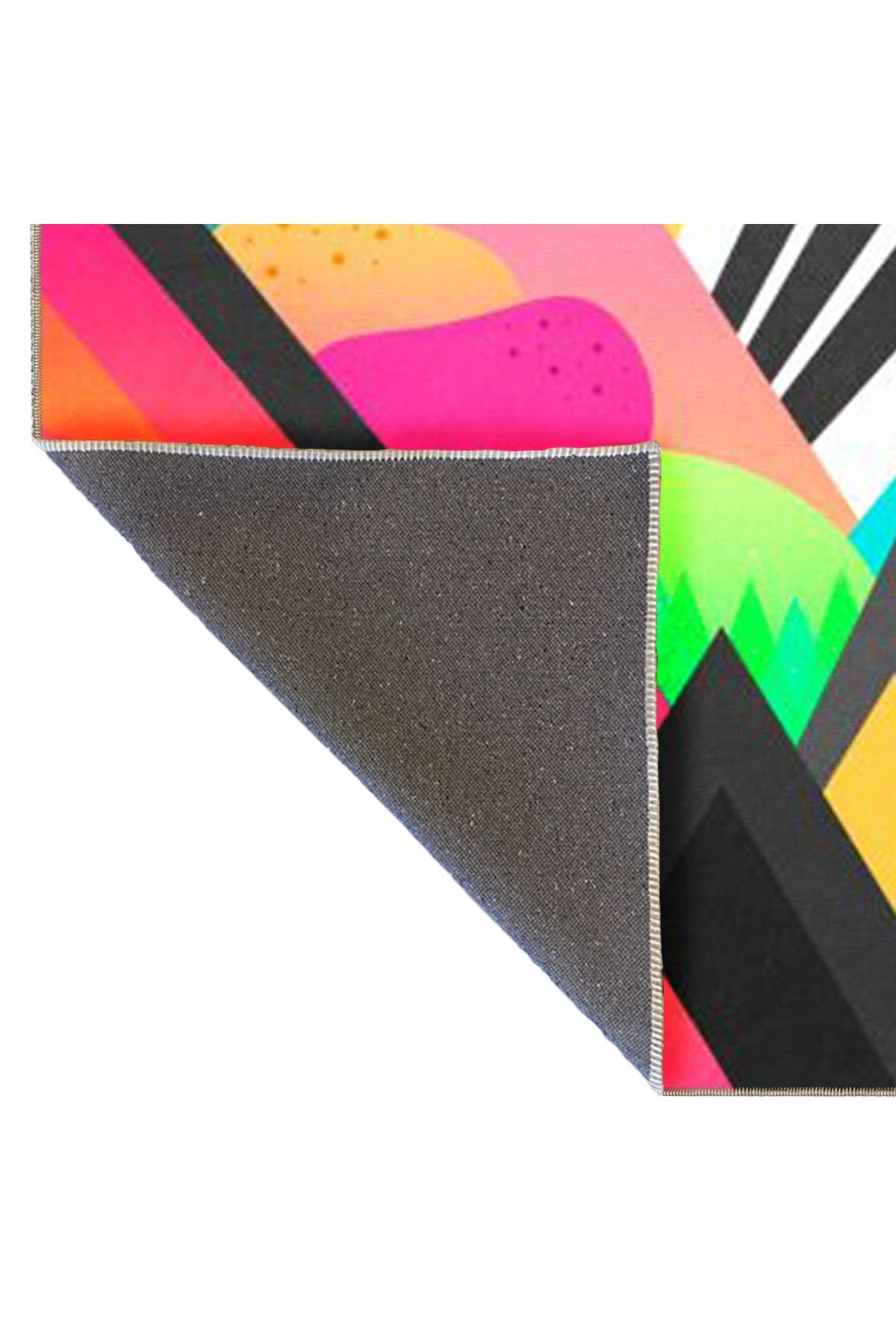 Çok Renkli Soyut Uzay Tasarım Geometrik Desenli Modern Dekoratif Halı 4970