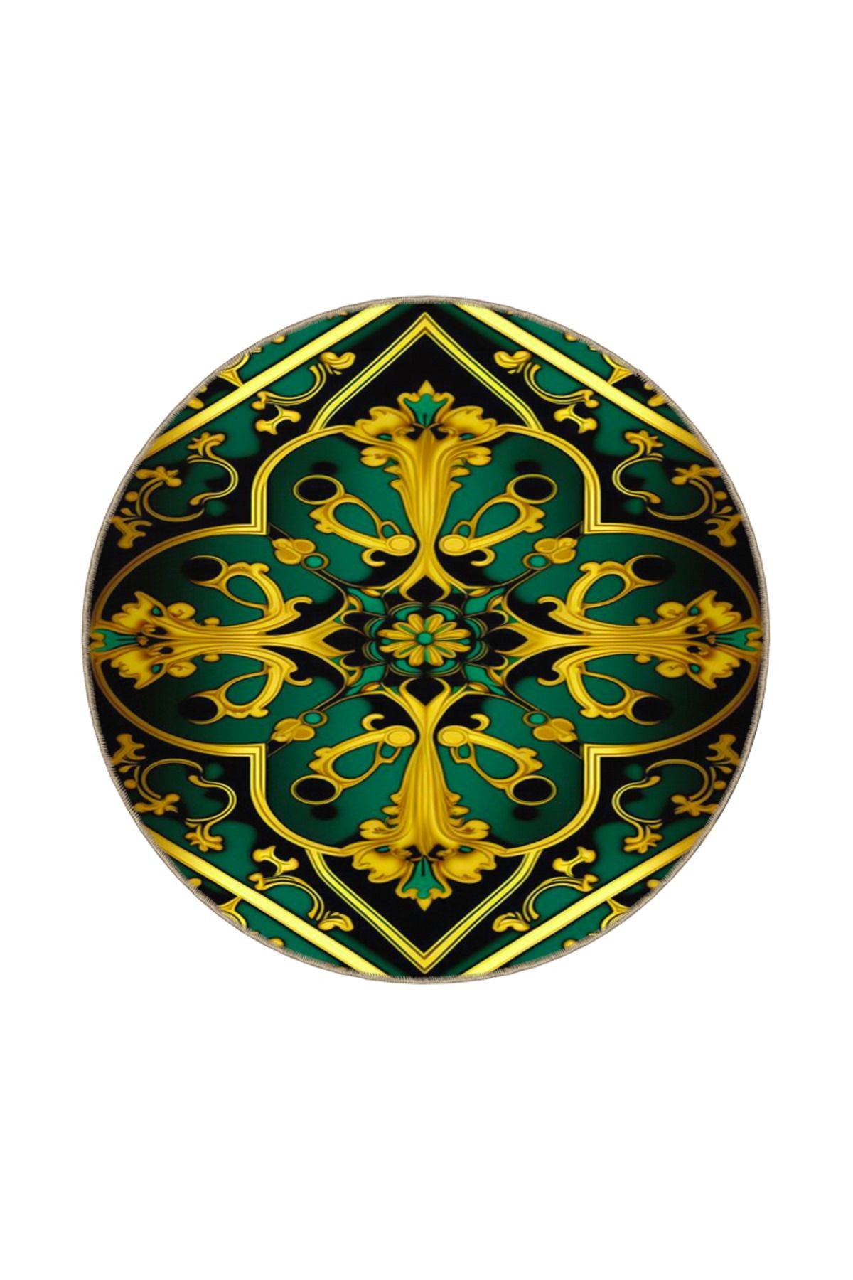 Sarı Etnik Desenli Dokuma Taban Halı ve Yıkanabilir Halı miravip10358