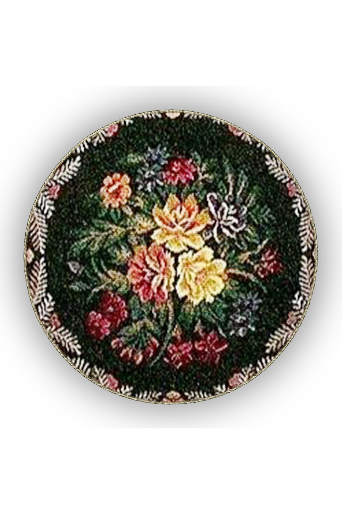 Floral Temalı Geleneksel Motif Çiçek Desenli Vintage Dekoratif Halı 4865