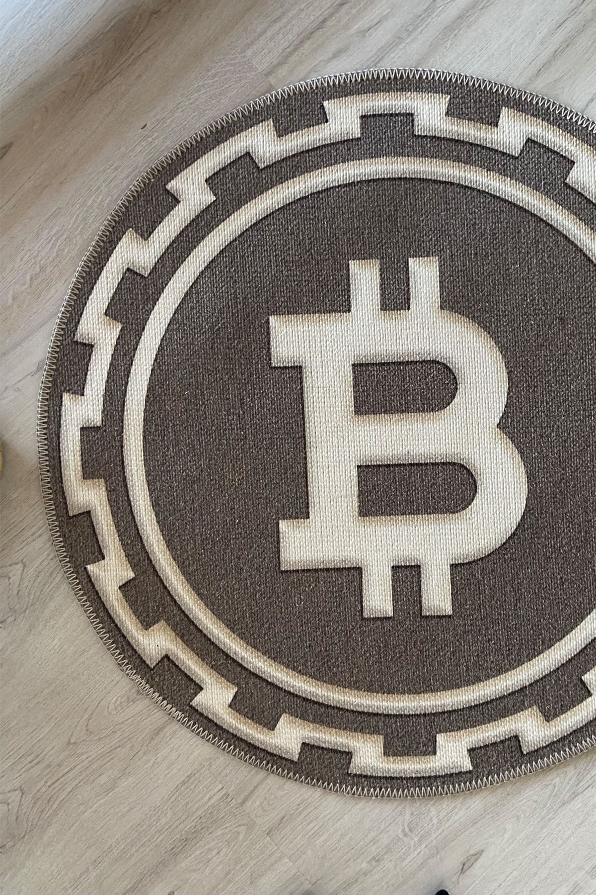 Mira 847 Bitcoin Logo Yuvarlak Halı