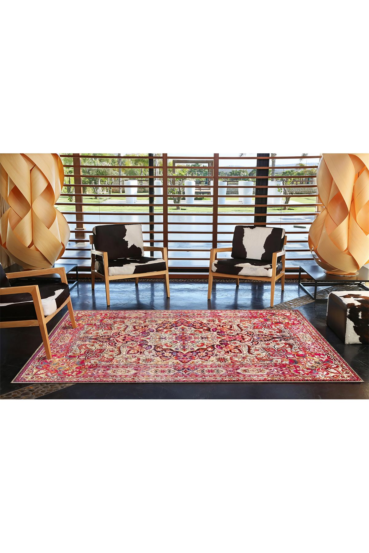 Kırmızı Geleneksel Desenli Dokuma Taban Halı 4059