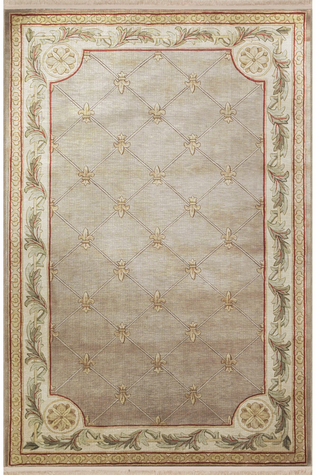 Bej Ton Çapraz Çizgi Motifli Desenli Kreatif Vintage Dekoratif Halı 2613