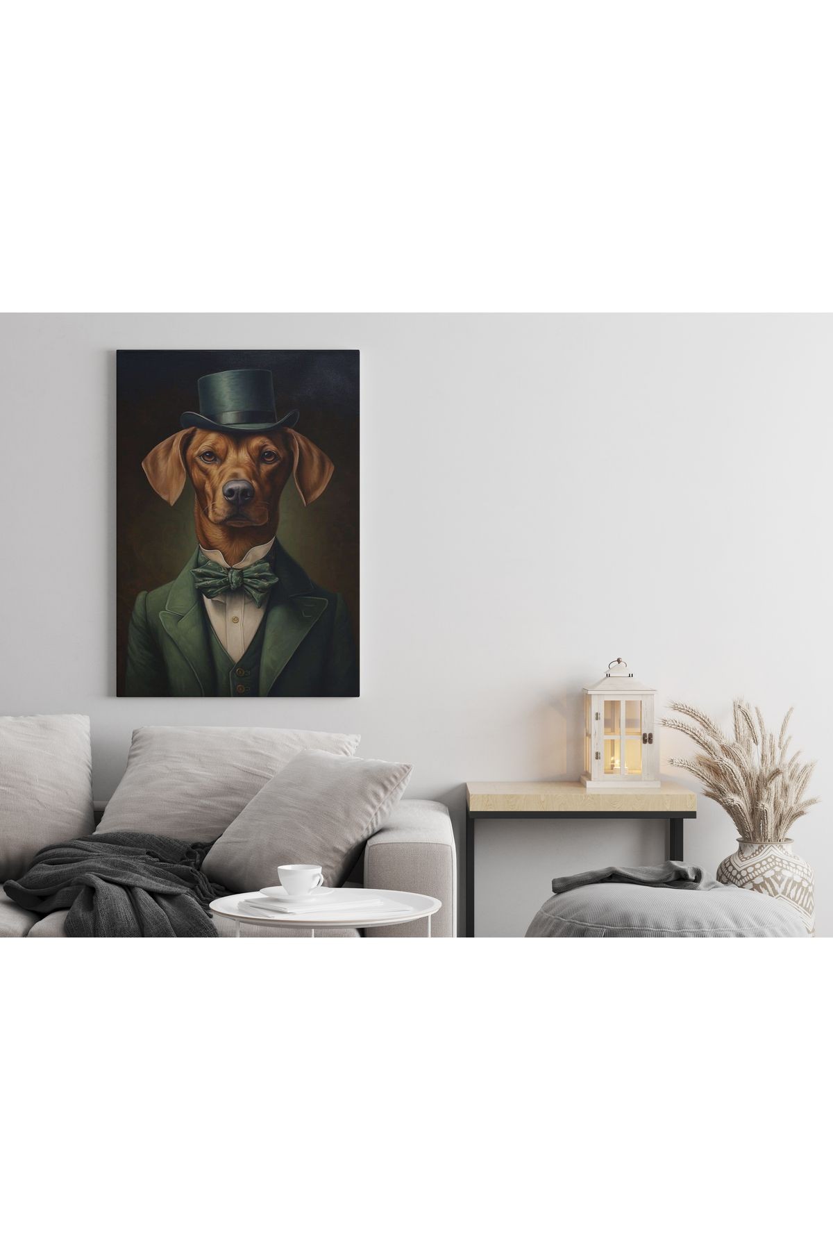 Kanvas Tablo Smokinli Asil Köpek Temalı tablo5004