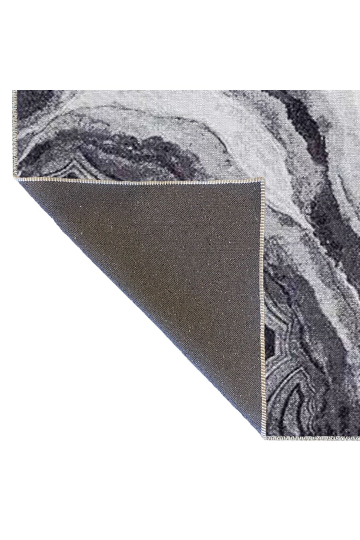Bej Gri Temalı Soyut Abstract Desenli Kreatif Modern Dekoratif Halı 3317