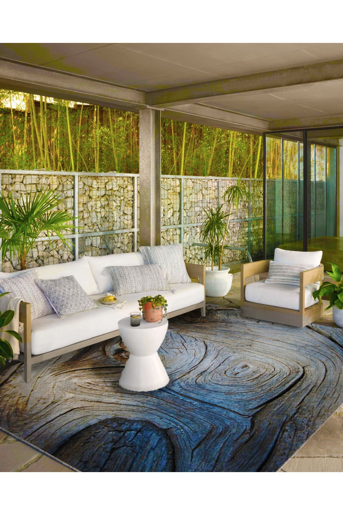 Krem Dalgalı Temalı Desenli Dokuma Taban Halı ve Yıkanabilir Halı miravip10214