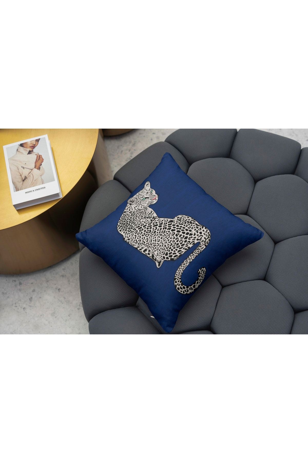 Kırlent 996 Lacivert Leopar Ja Kırlent Kılıfı Pillow07