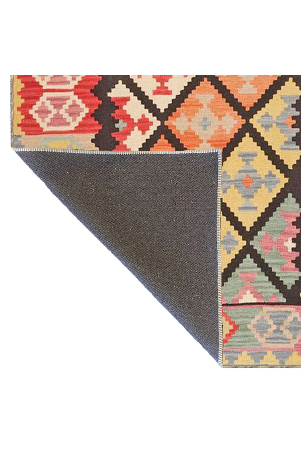 Pembe Tonlarında Arkaplan ve Geometrik Dokuma Taban Halı 4165