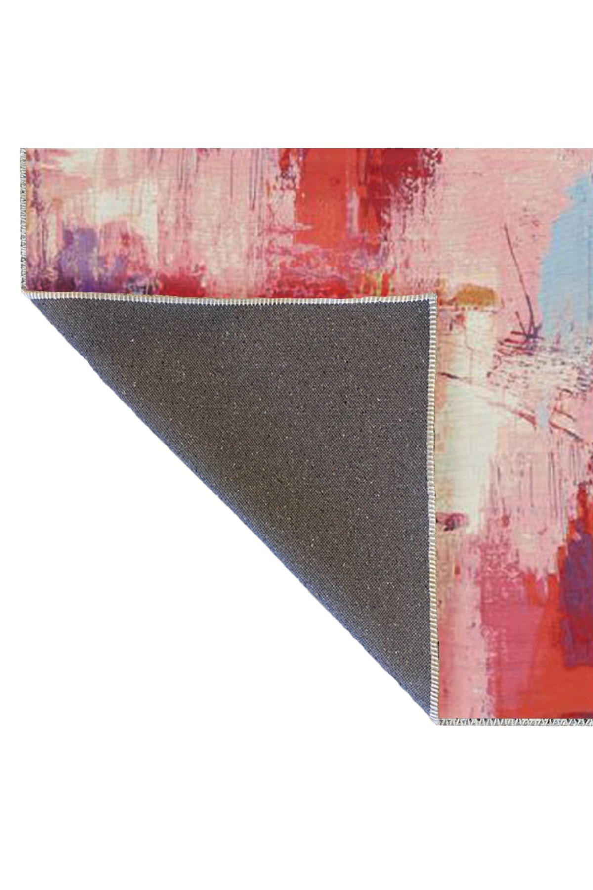 Tuğrul Koleksiyonu Çok Renkli Abstract Soyut Desenli Dokuma Taban Modern Dekoratif Halı 60