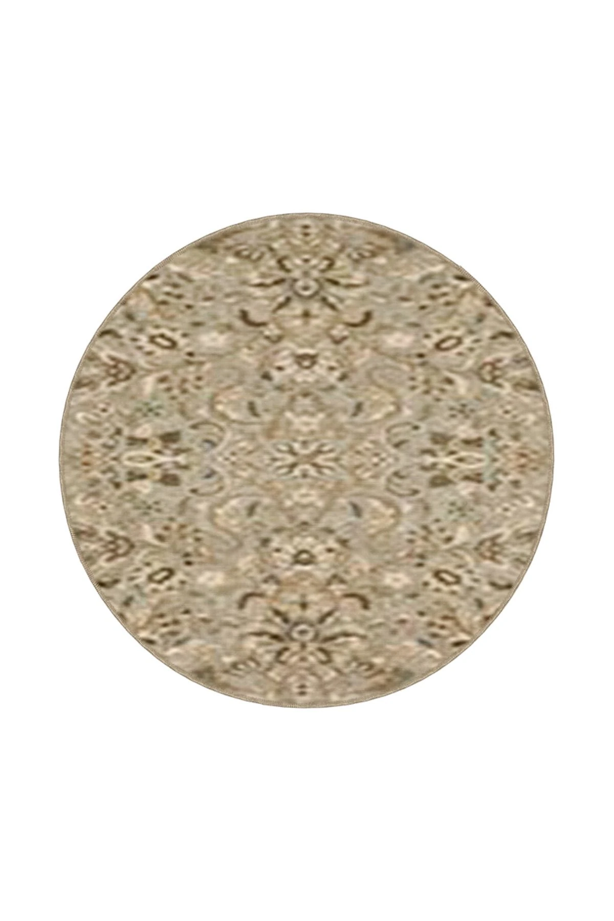 Kapalı Krem Geometrik Yıldızlı Geleneksel Modern Desenli Dekoratif Yıkanabilir Halı miravip8294