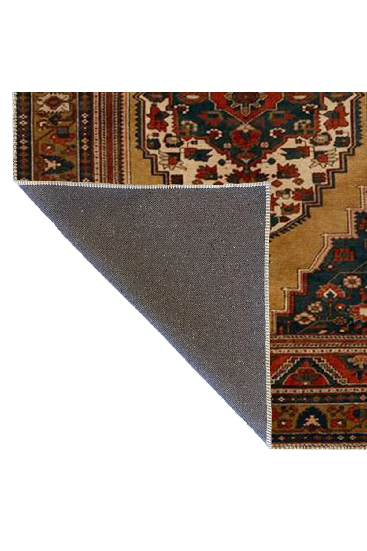 Kahverengi Renklerdinde Geleneksel Geometrik Modern Dekoratif Halı miravip473