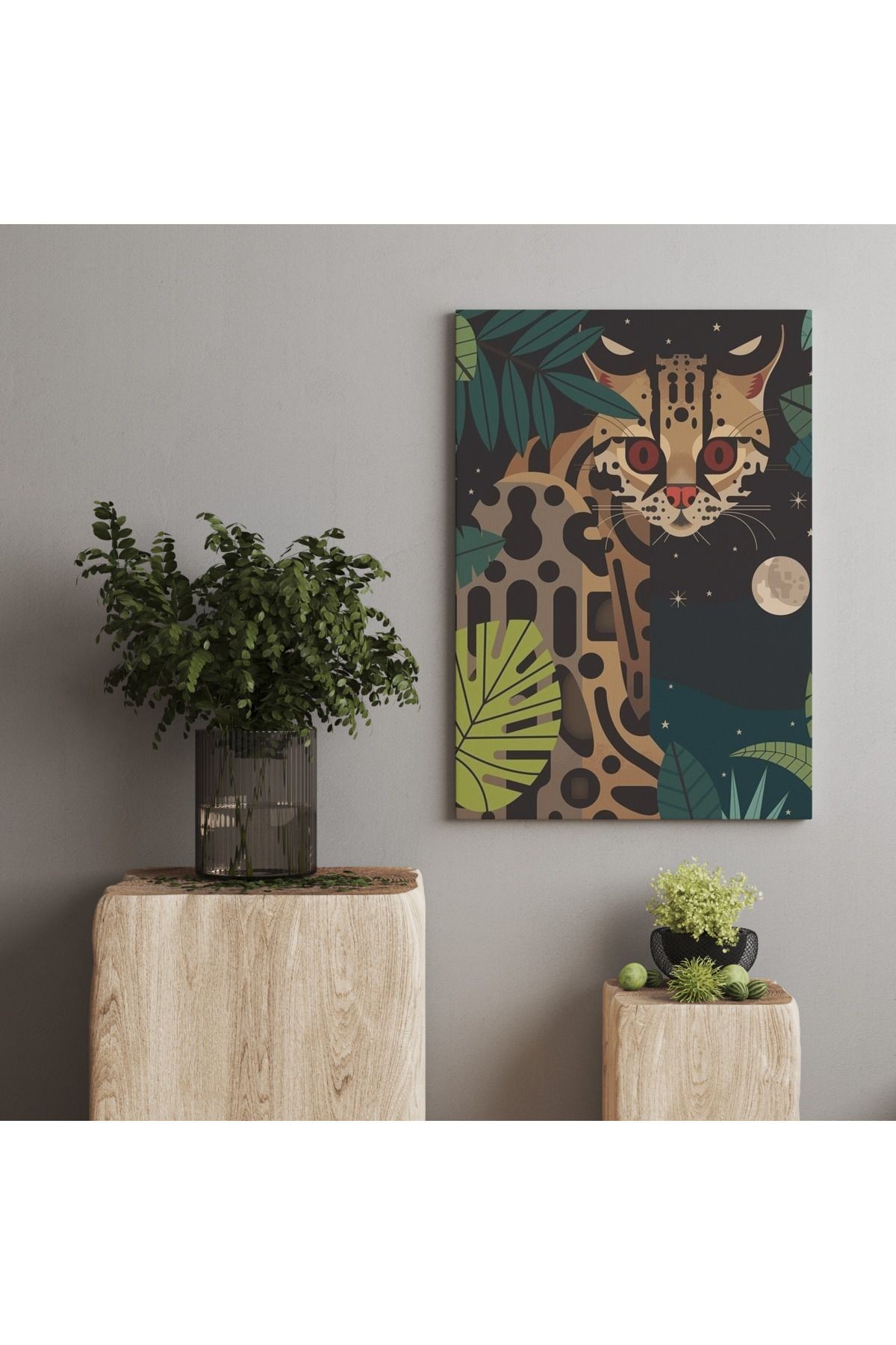 Kanvas Tablo Yavru Leopar Kedi Temalı