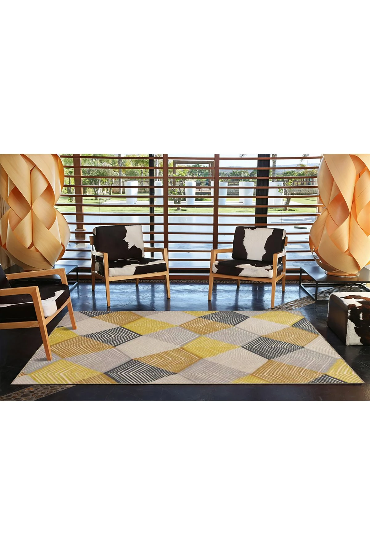 Siyah Kahverengi Baklava Temalı Geometrik Dokuma Taban miravip842