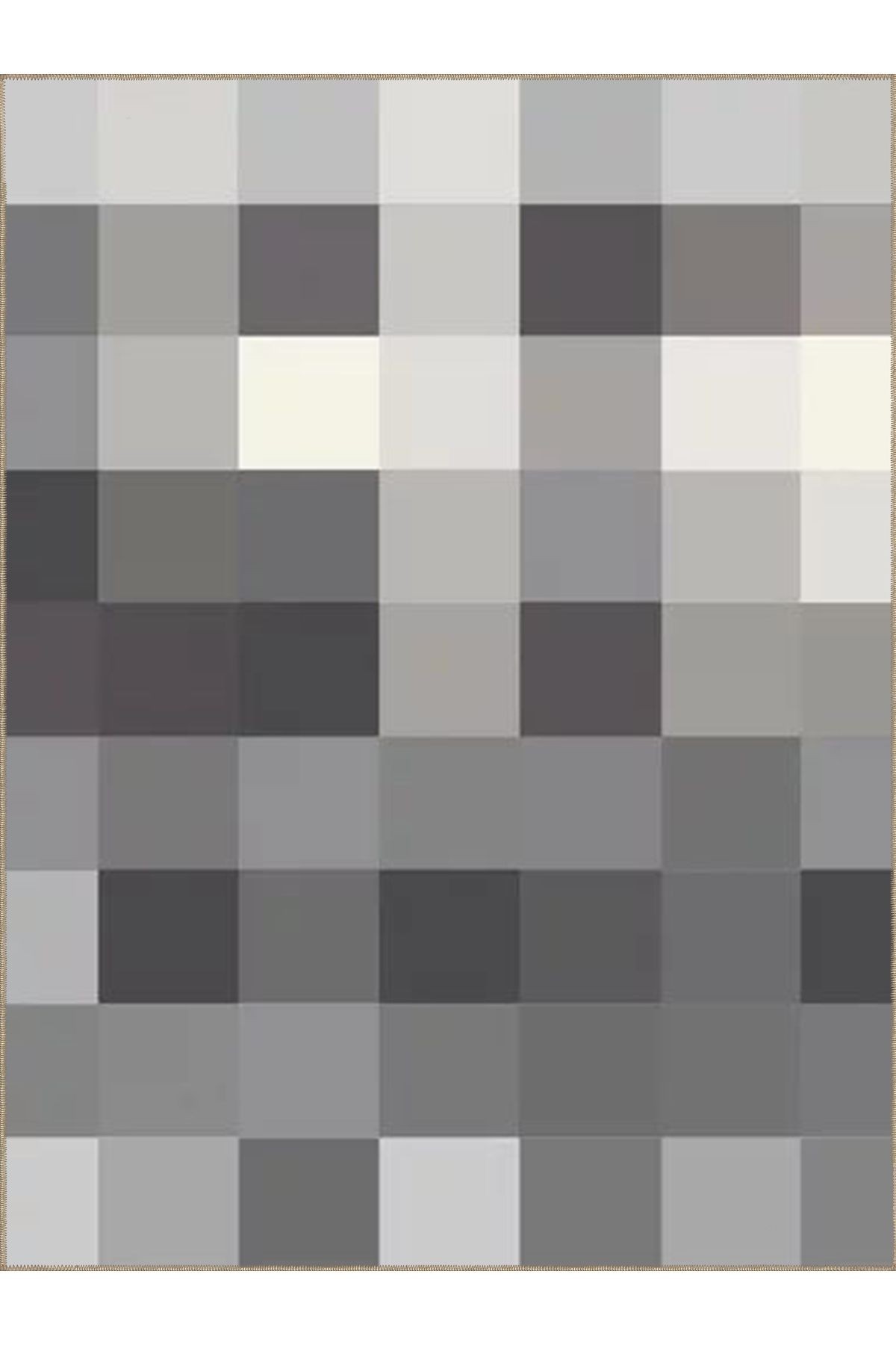 Ametist Serisi Gri Tonlarda Piksel Patchwork Desenli Dokuma Taban Modern Dekoratif Halı ametist24