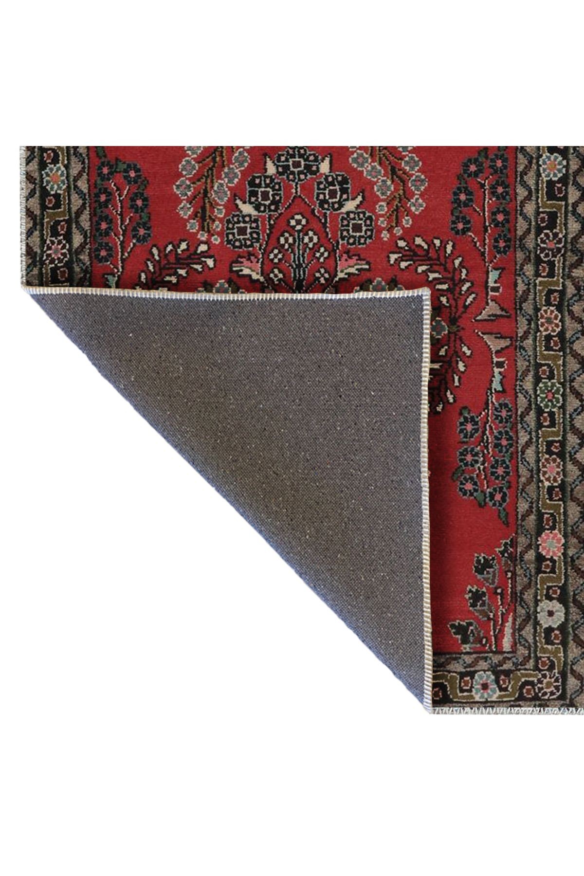 Tuğrul Koleksiyonu Kırmızı Tema Vintage Motifler Desenli Dokuma Taban Dekoratif Halı 59