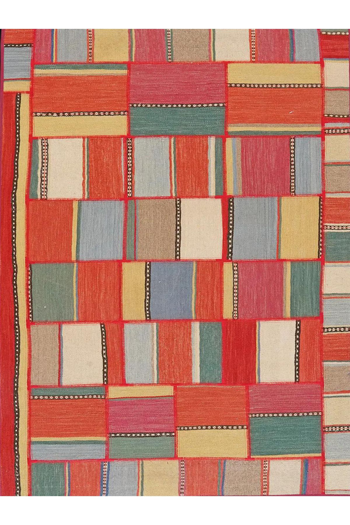 Güney Koleksiyonu Çok Renkli Geometrik Desenli Kreatif Modern Dekoratif Halı 31