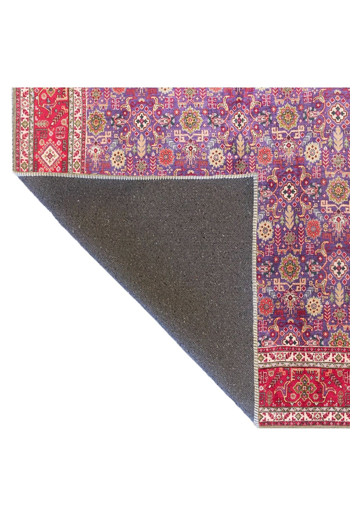 Çok Renkli Geleneksel Motif Etnik Çiçek Desenli Vintage Dekoratif Halı 3447