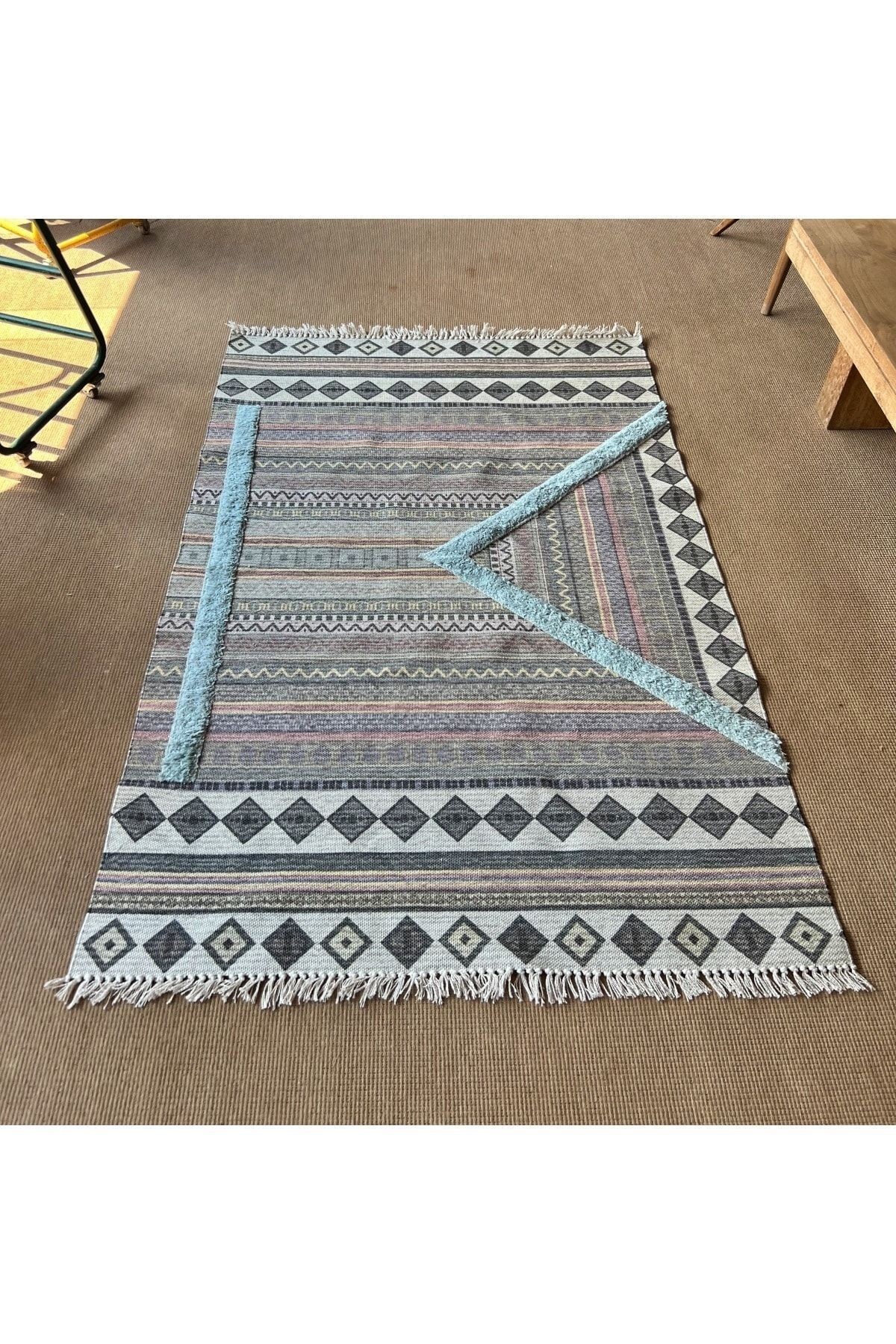 Rustik 4046 Çok Renkli Pastel Desenli Kilim