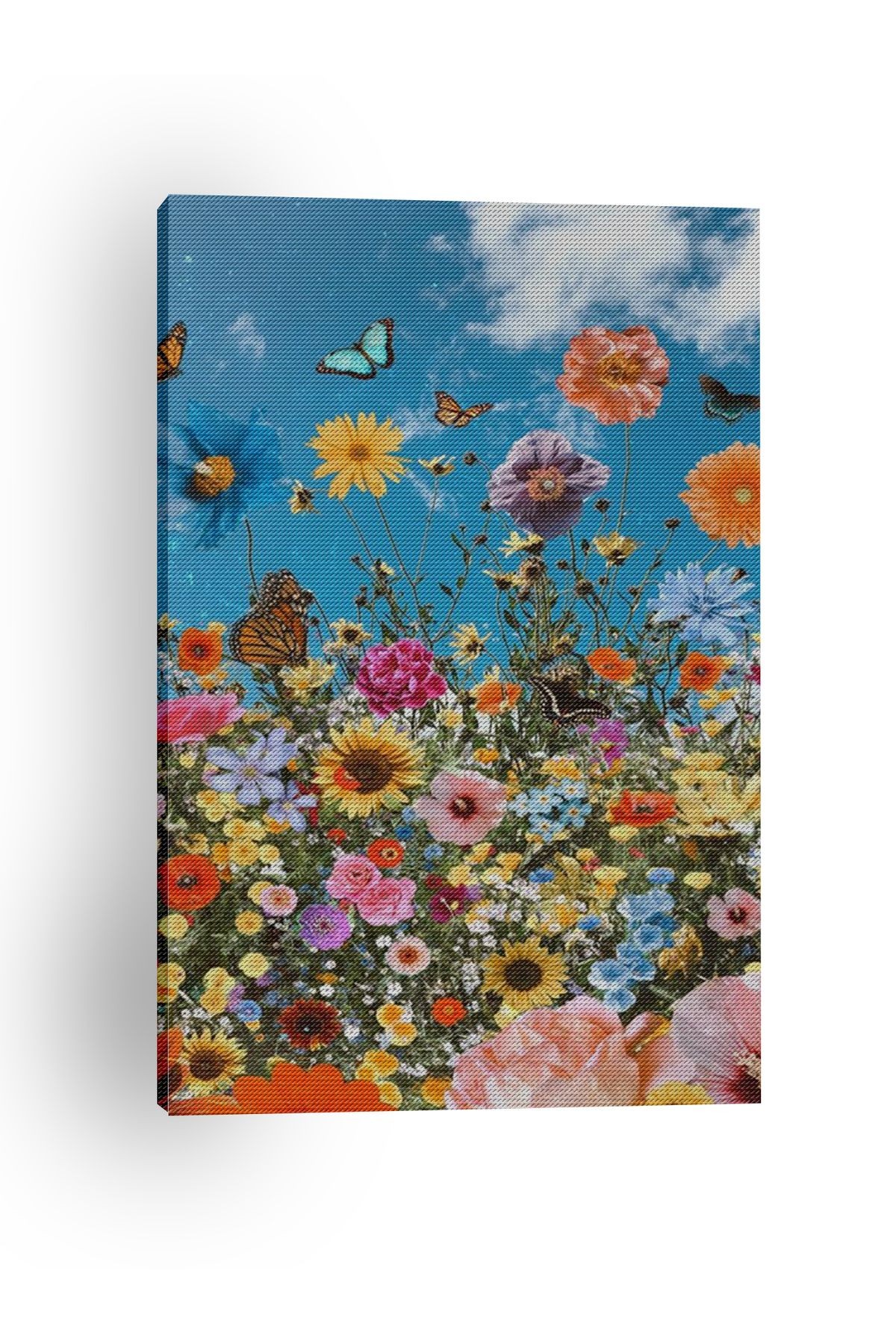 Kanvas Tablo Mavi Gök Altında Floral Temalı Modern Tablo
