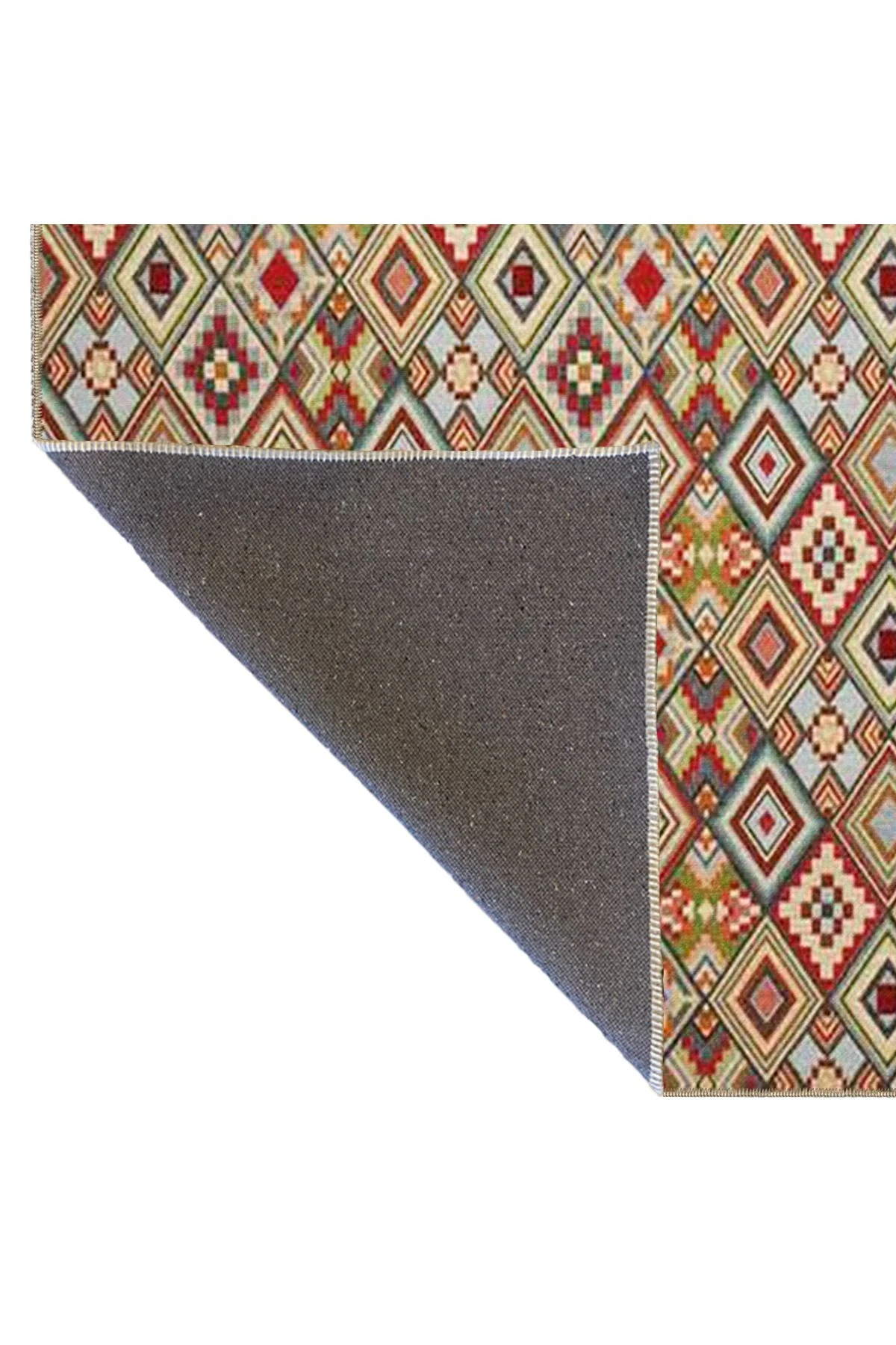 Kahverengi Tonlarında Baklavalı Geometrik Desenli Dokuma Taban Halı 4171