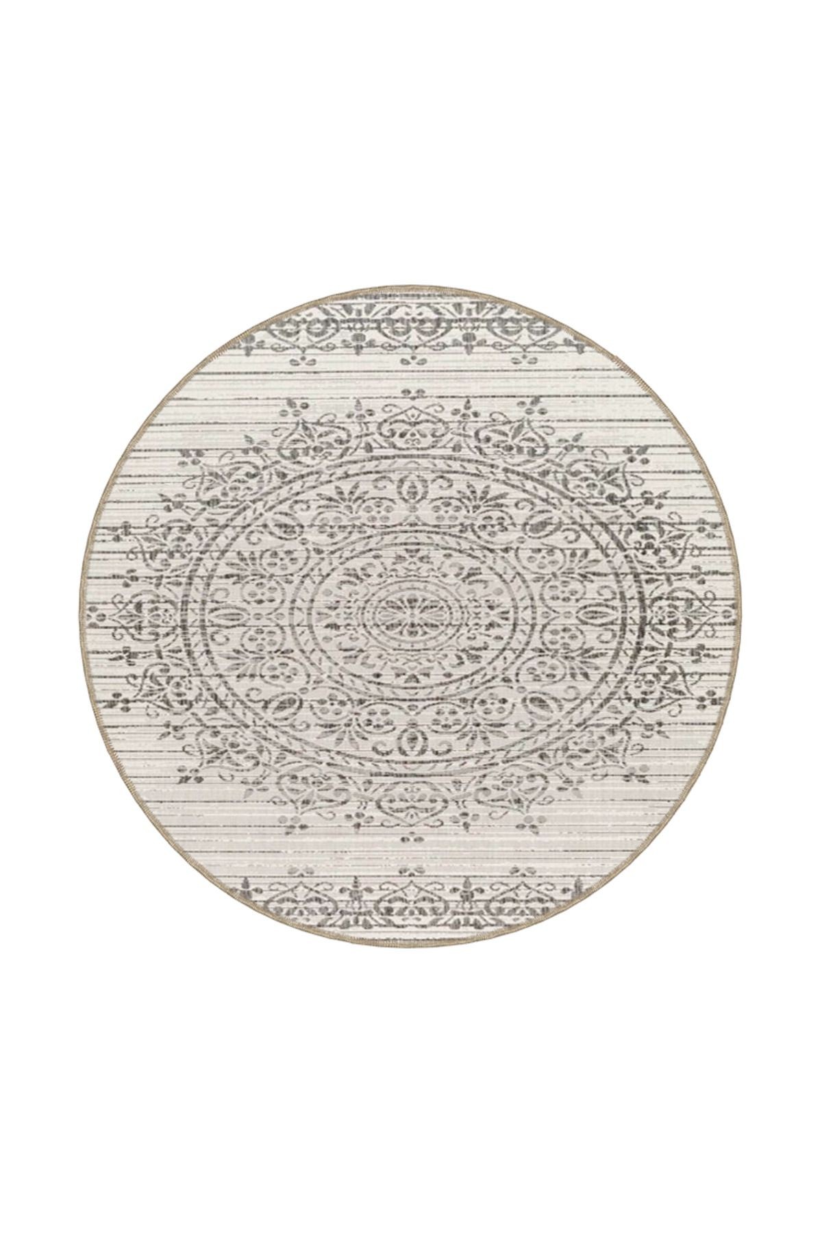 Antrasit Geometrik Şekilli Desenli Dekoratif Yıkanabilir Halı miravip8430