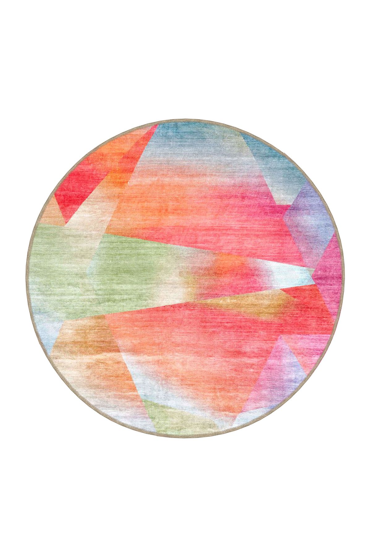 Karışık Renkli Üçgen Pastelli Desenli Dokuma Taban miravip666